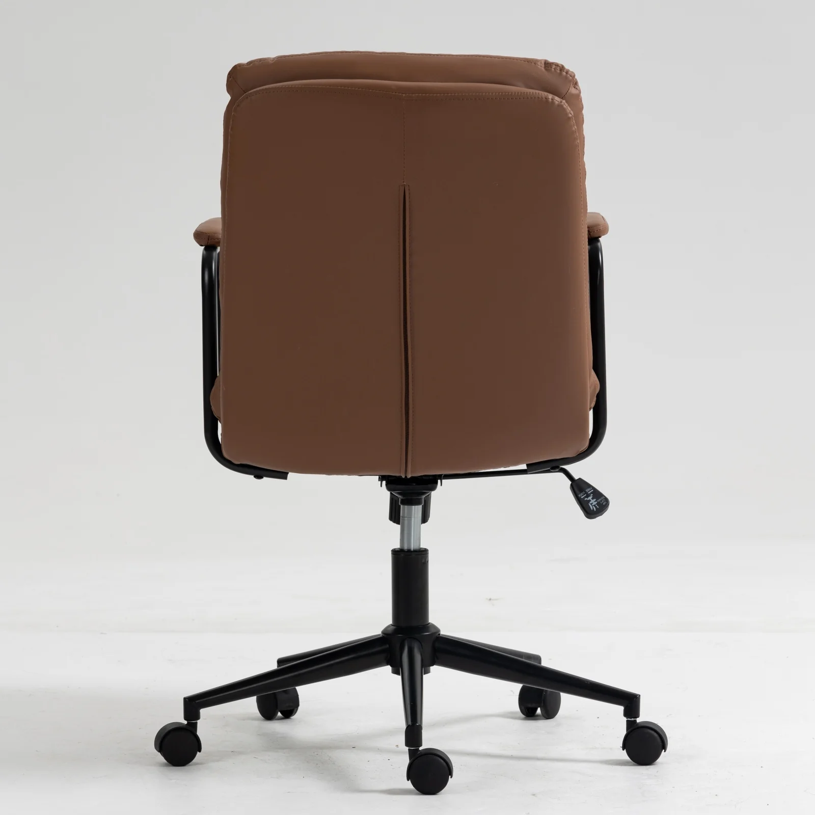 Walker Edison | Brown Ergonomic Faux Leather Desk Rolling Swivel Chair - Image 12
