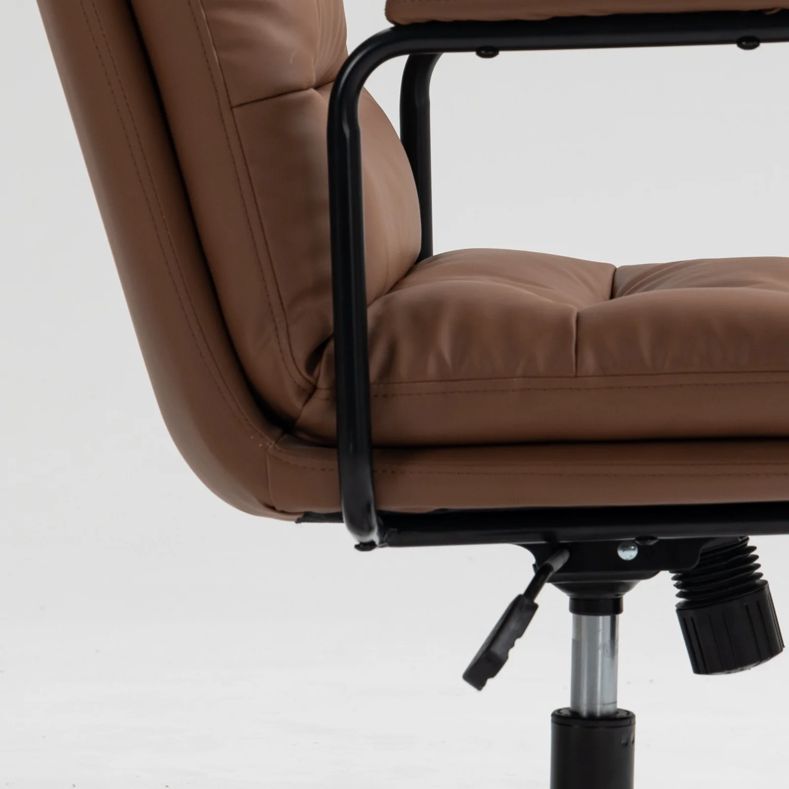 Walker Edison | Brown Ergonomic Faux Leather Desk Rolling Swivel Chair - Image 15
