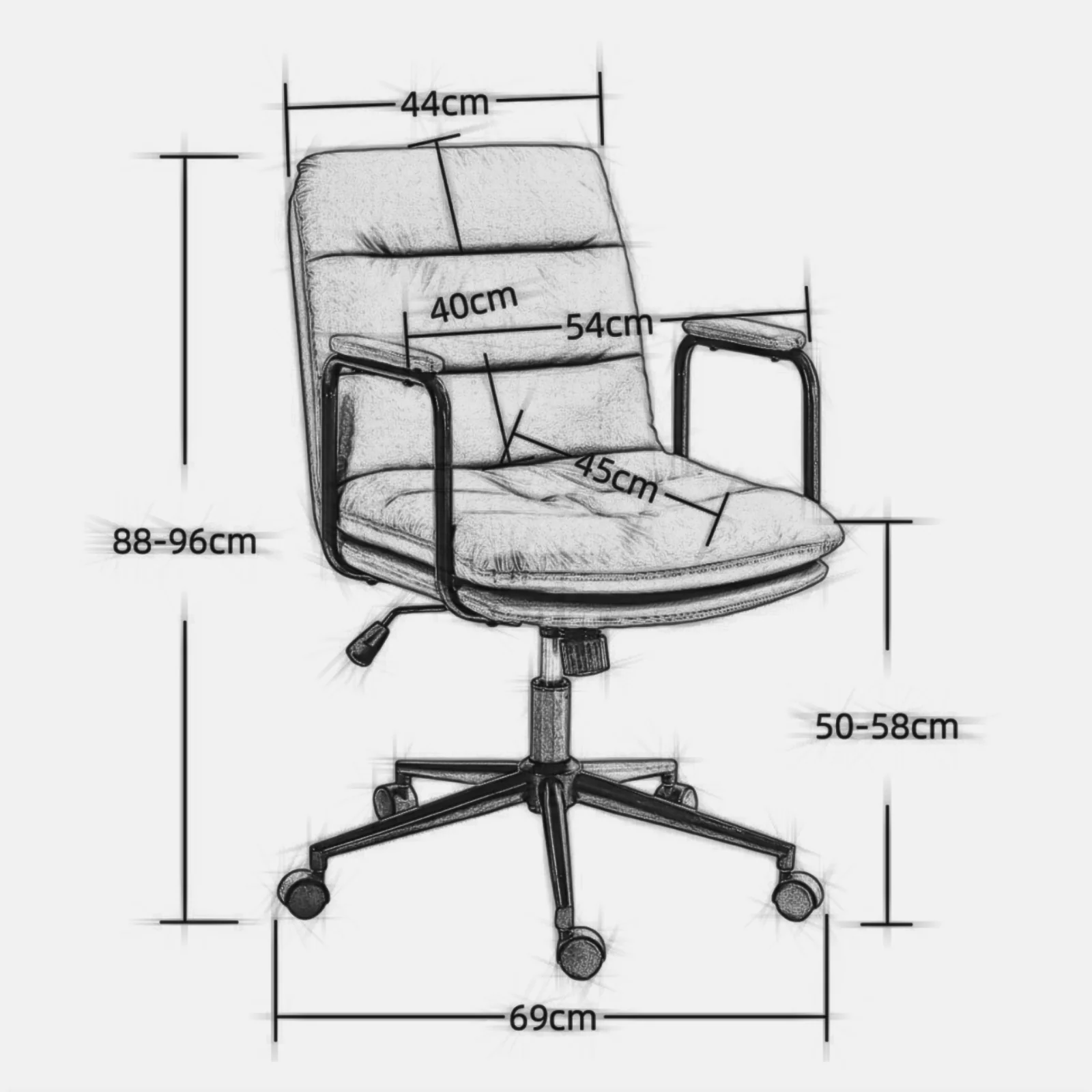 Walker Edison | Brown Ergonomic Faux Leather Desk Rolling Swivel Chair - Image 7