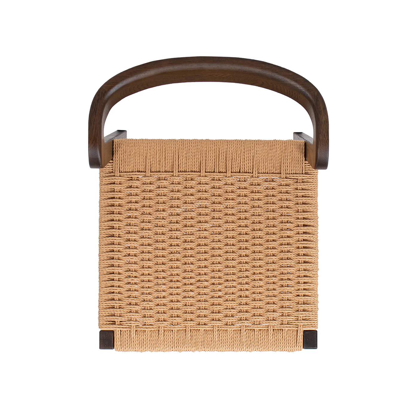 Capri Woven Seat Oak Wood Dining Chair - Image 10
