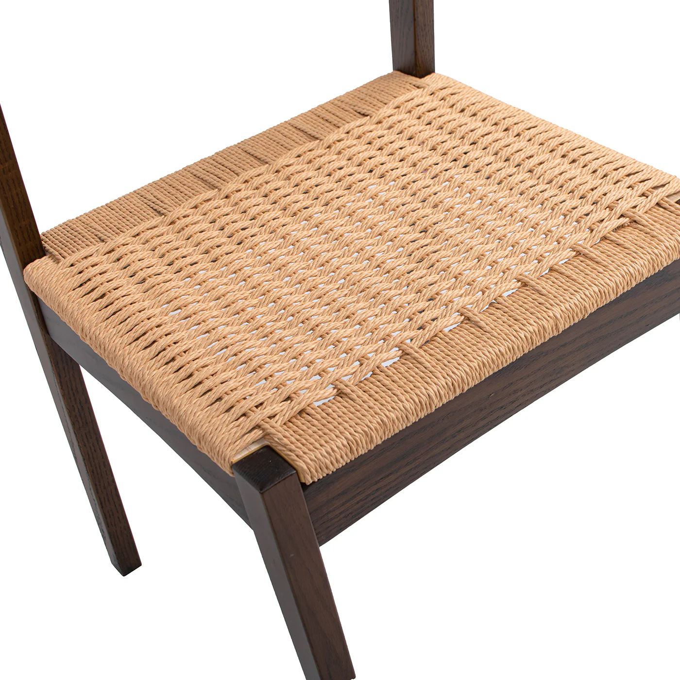 Capri Woven Seat Oak Wood Dining Chair - Image 12