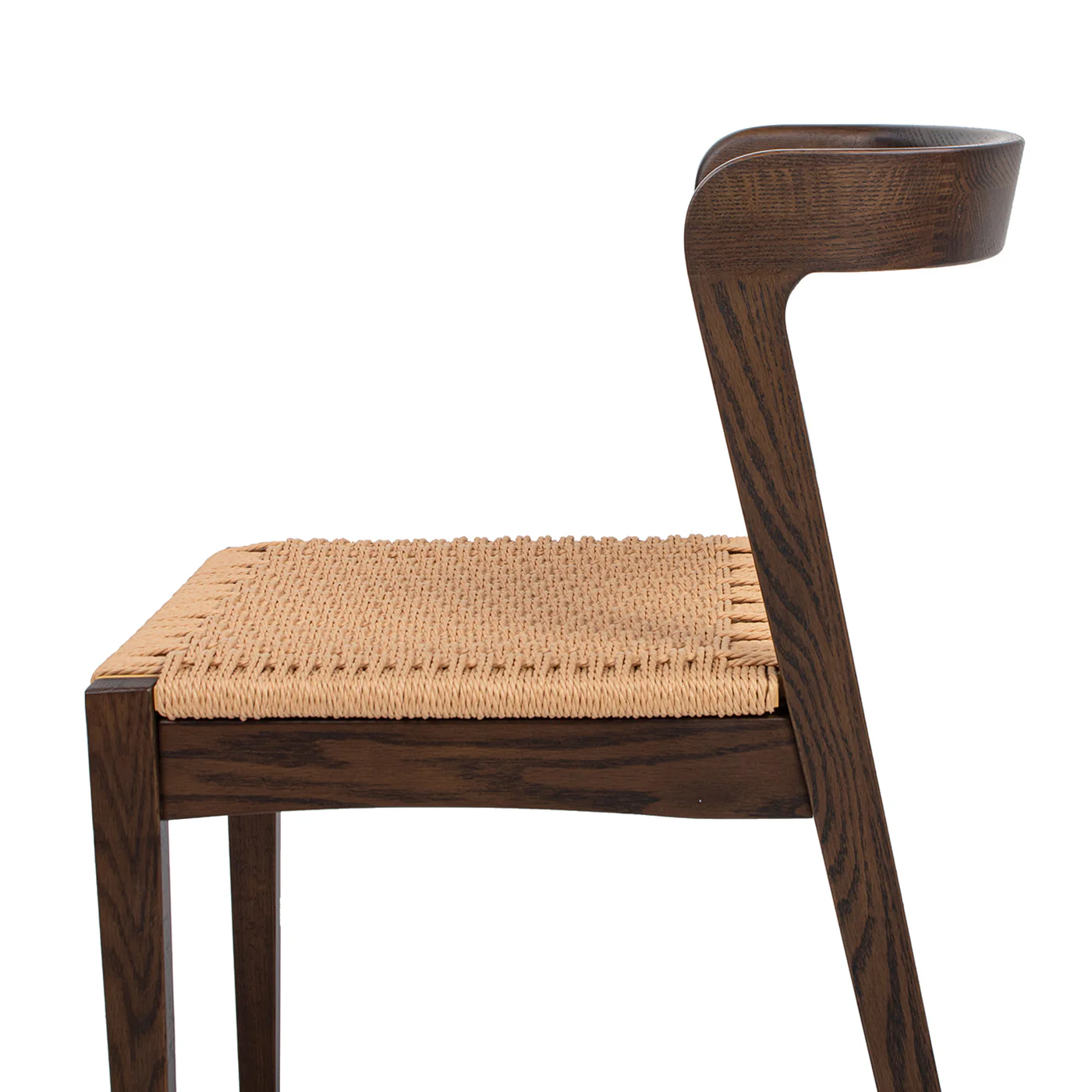 Capri Woven Seat Oak Wood Dining Chair - Image 13