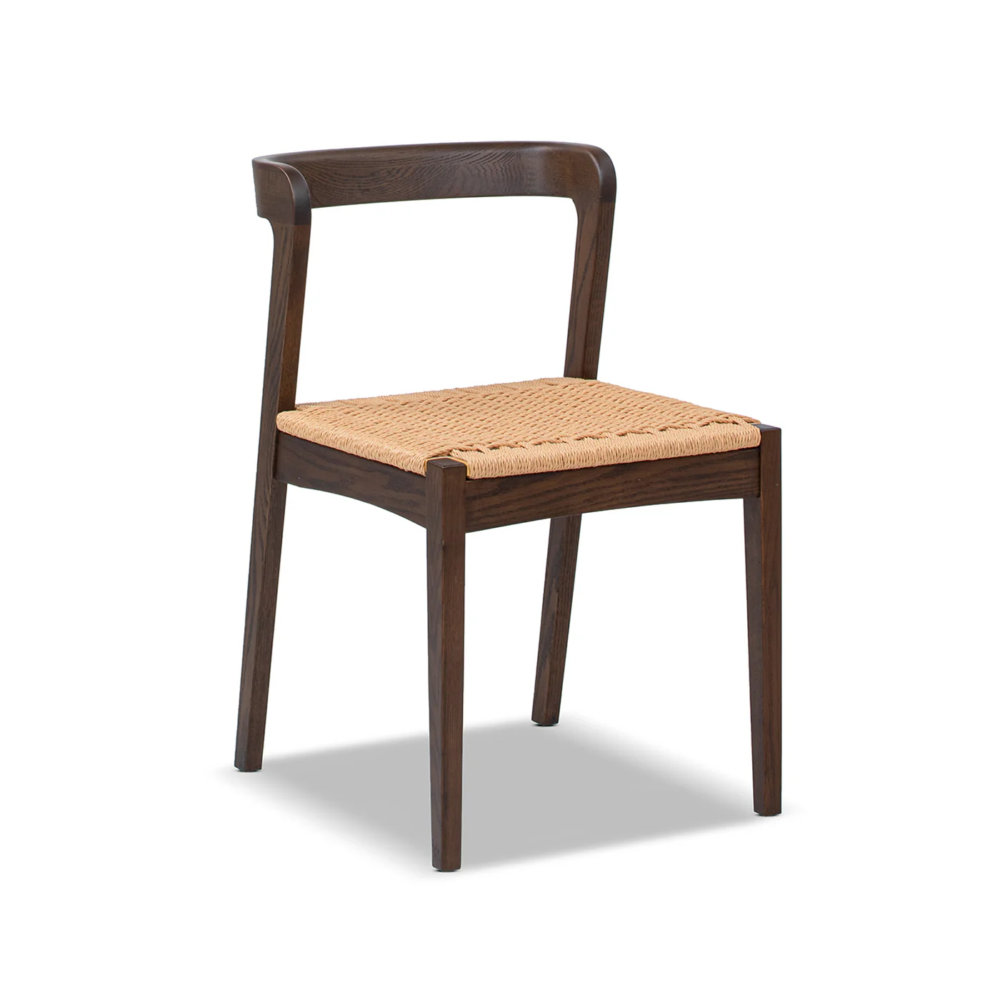 Capri Woven Seat Oak Wood Dining Chair - Image 5