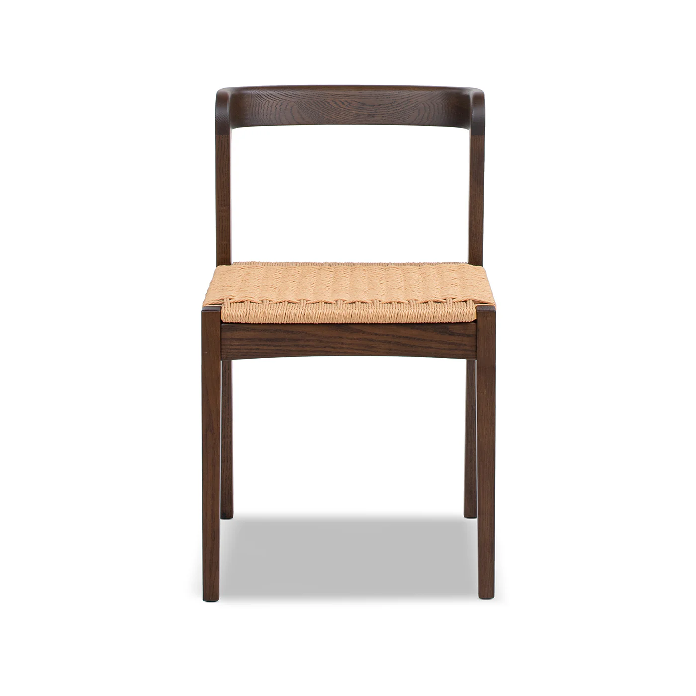 Capri Woven Seat Oak Wood Dining Chair - Image 6