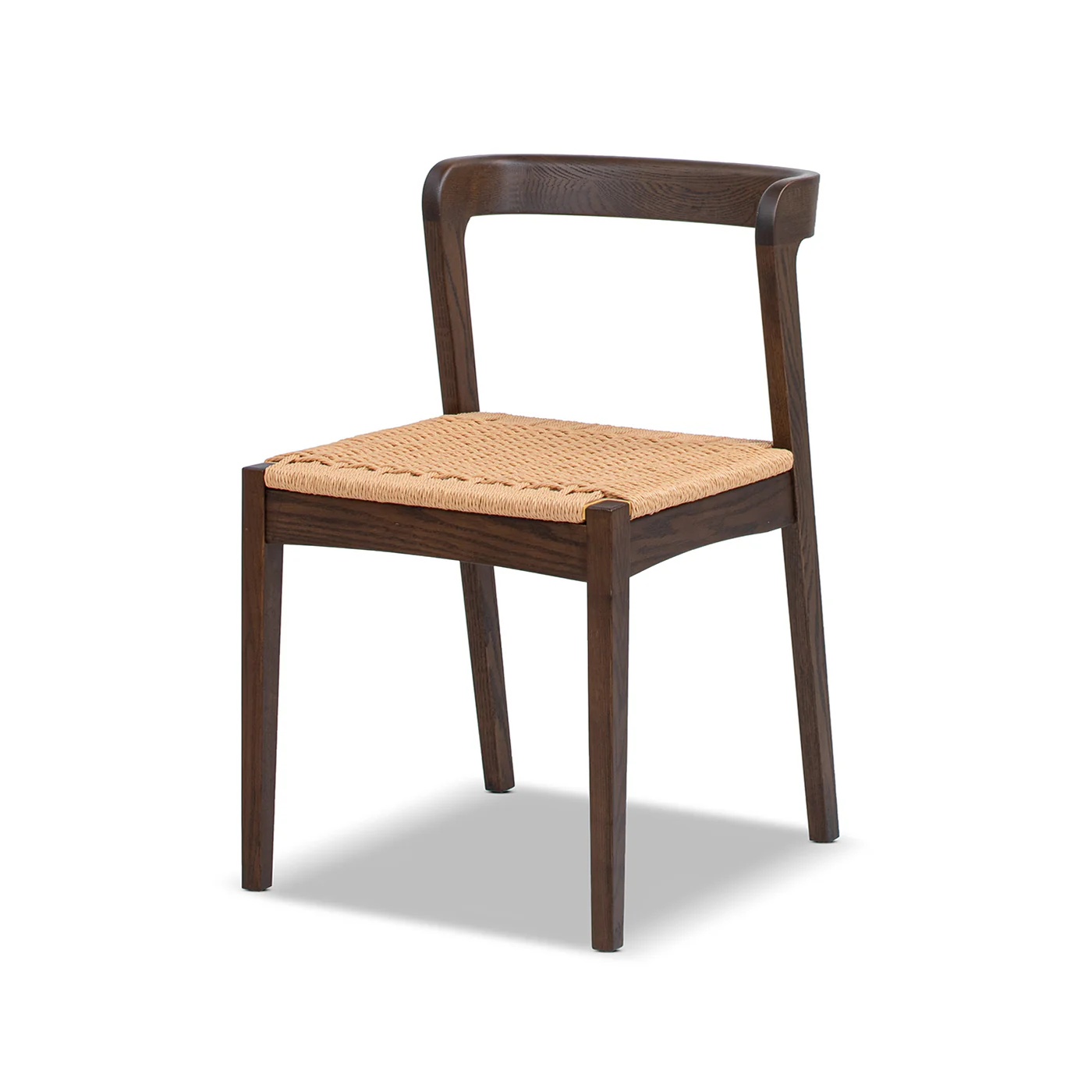 Capri Woven Seat Oak Wood Dining Chair - Image 7