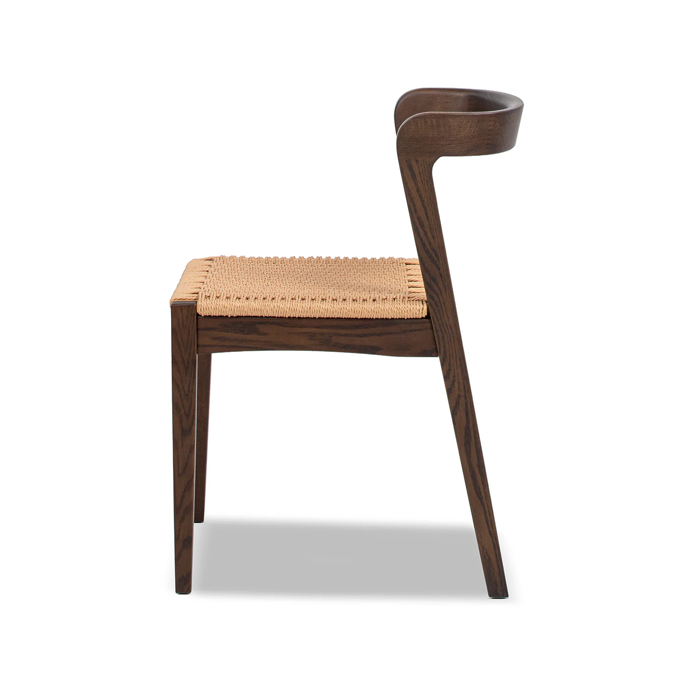 Capri Woven Seat Oak Wood Dining Chair - Image 8