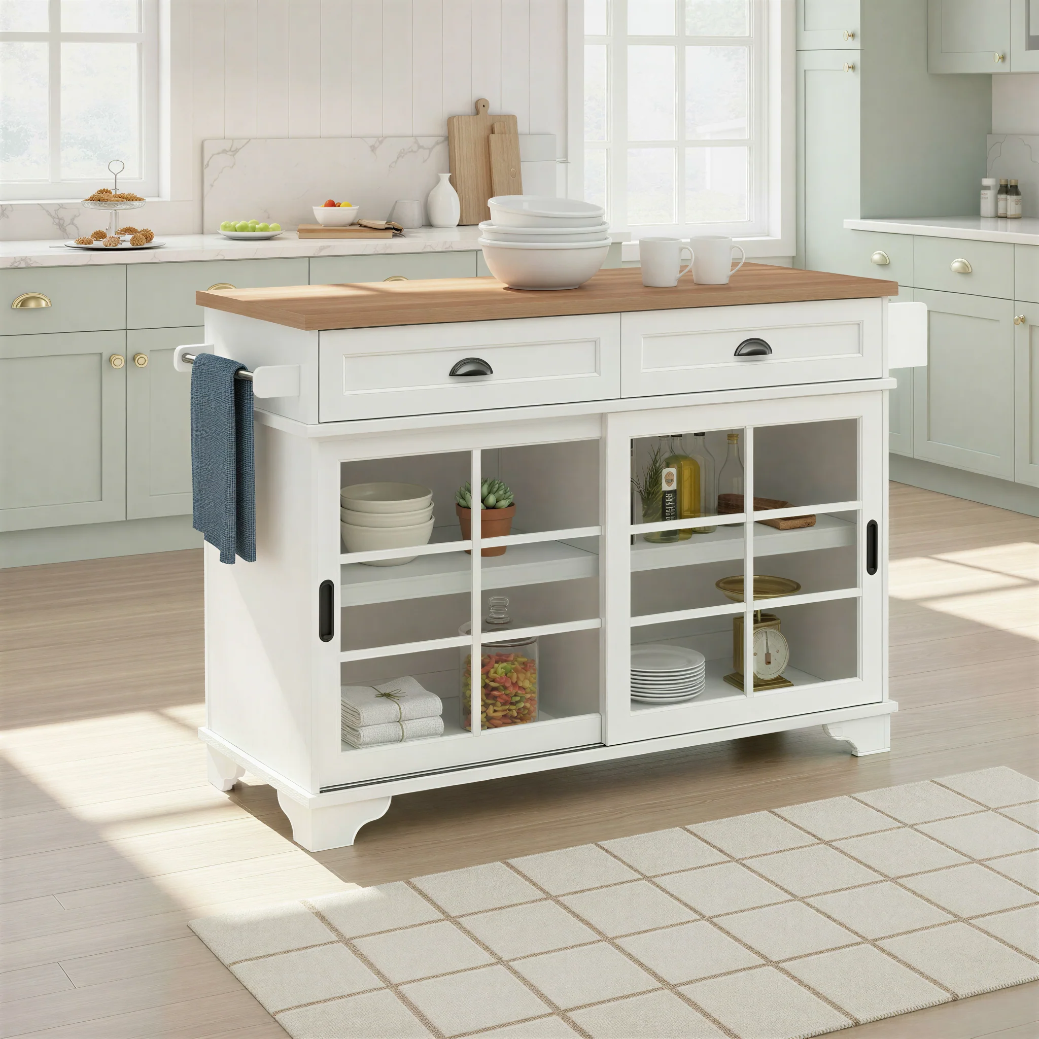 Carolina Free-Standing 48" Kitchen Island with Storage