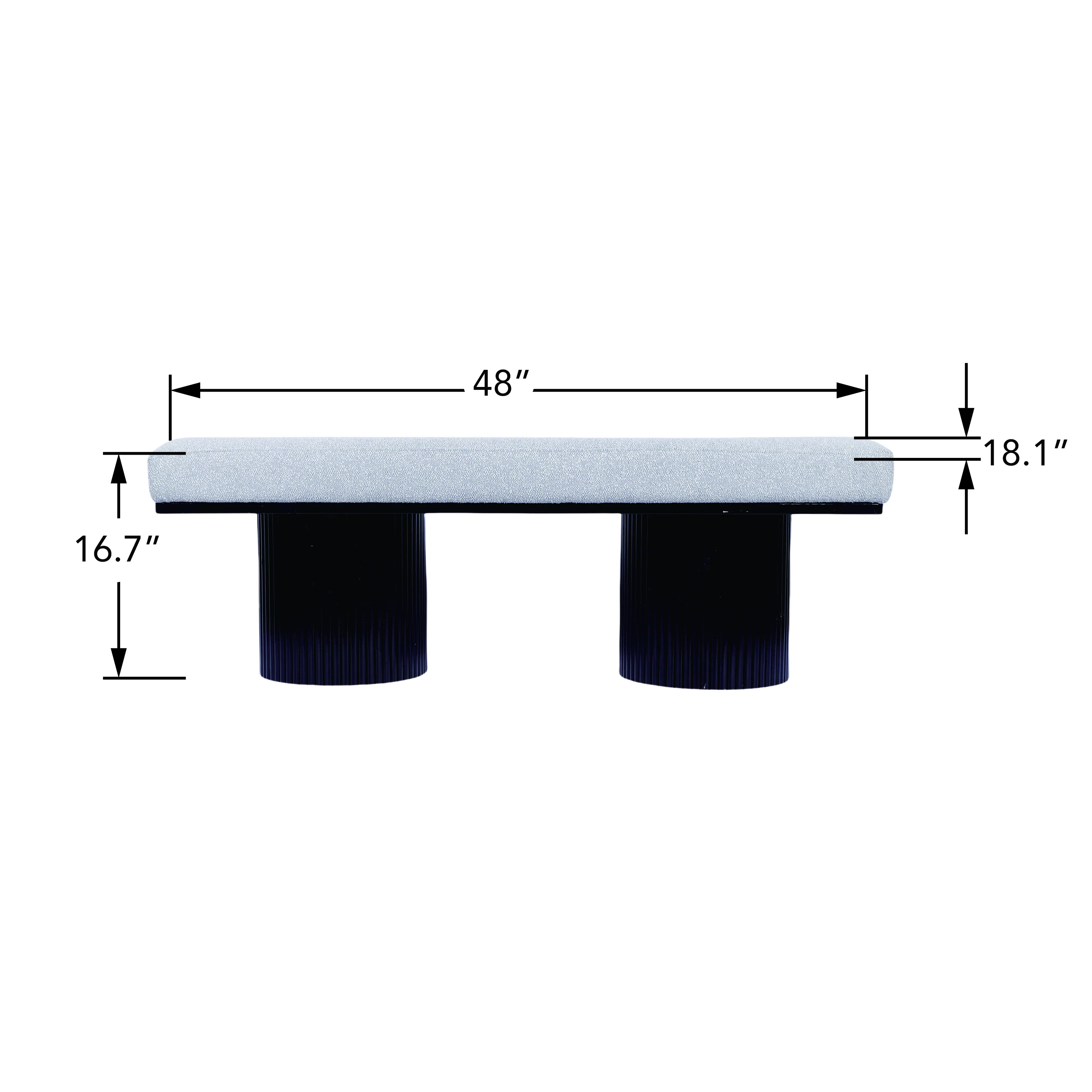 Walker Edison | Fluted Base Upholstered Bench - Image 9