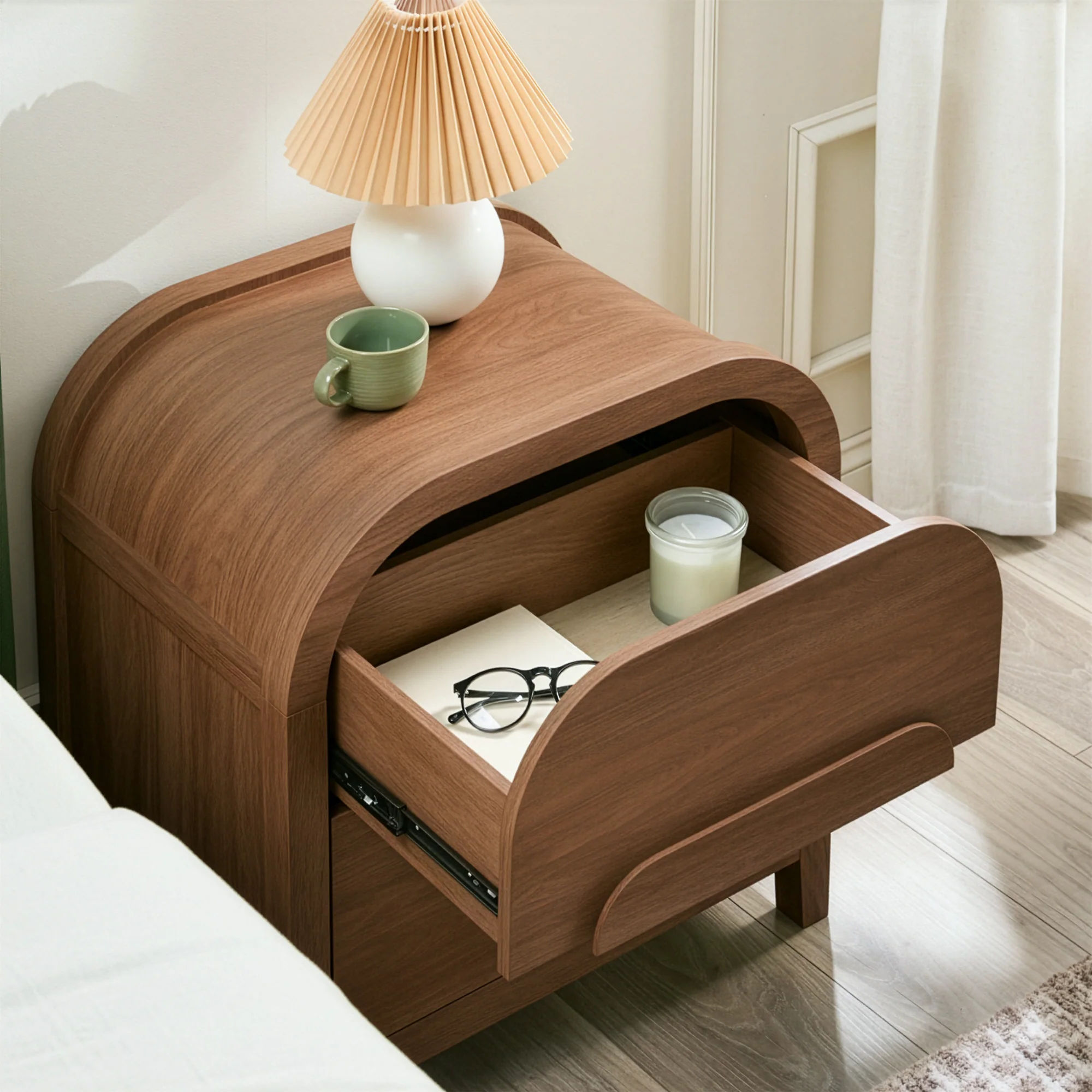 Chantelle Modern Curve Design 2-Drawer Nightstand - Image 23