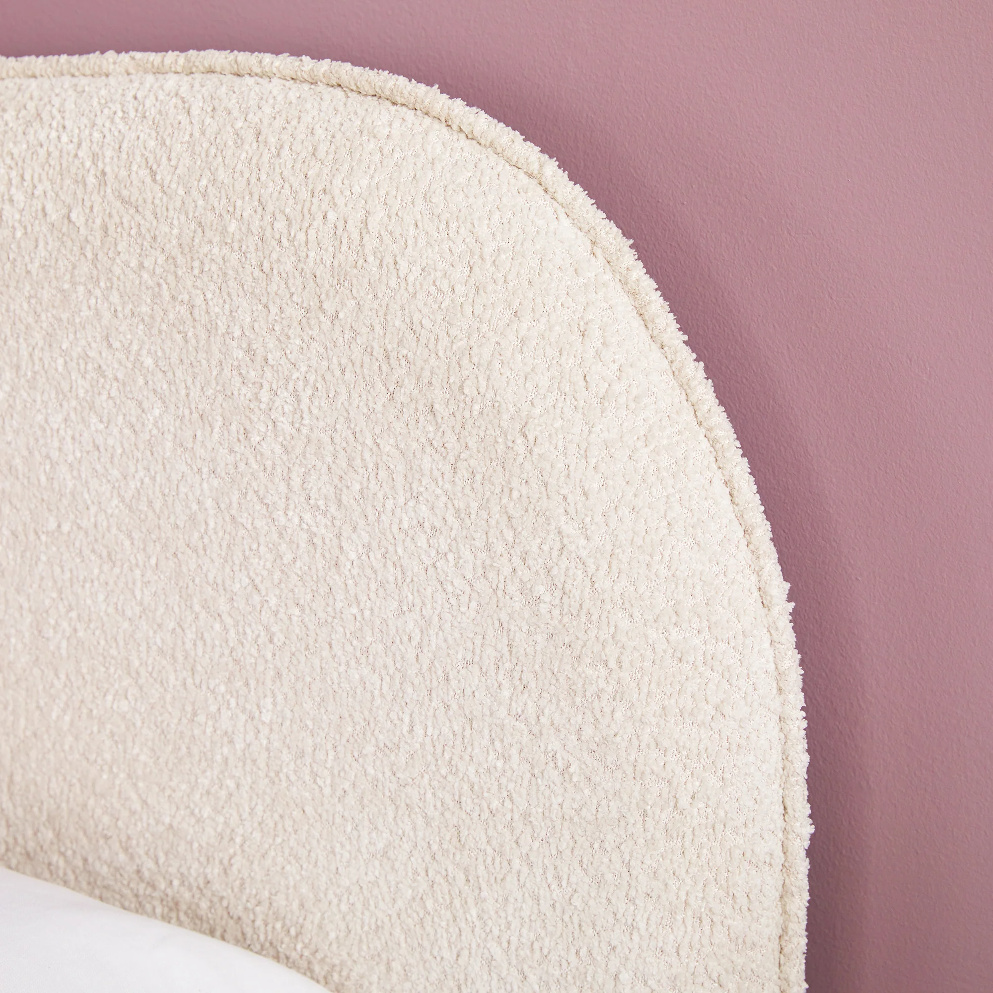 Chantelle Modern Curved Boucle Upholstered Bedframe - Image 8