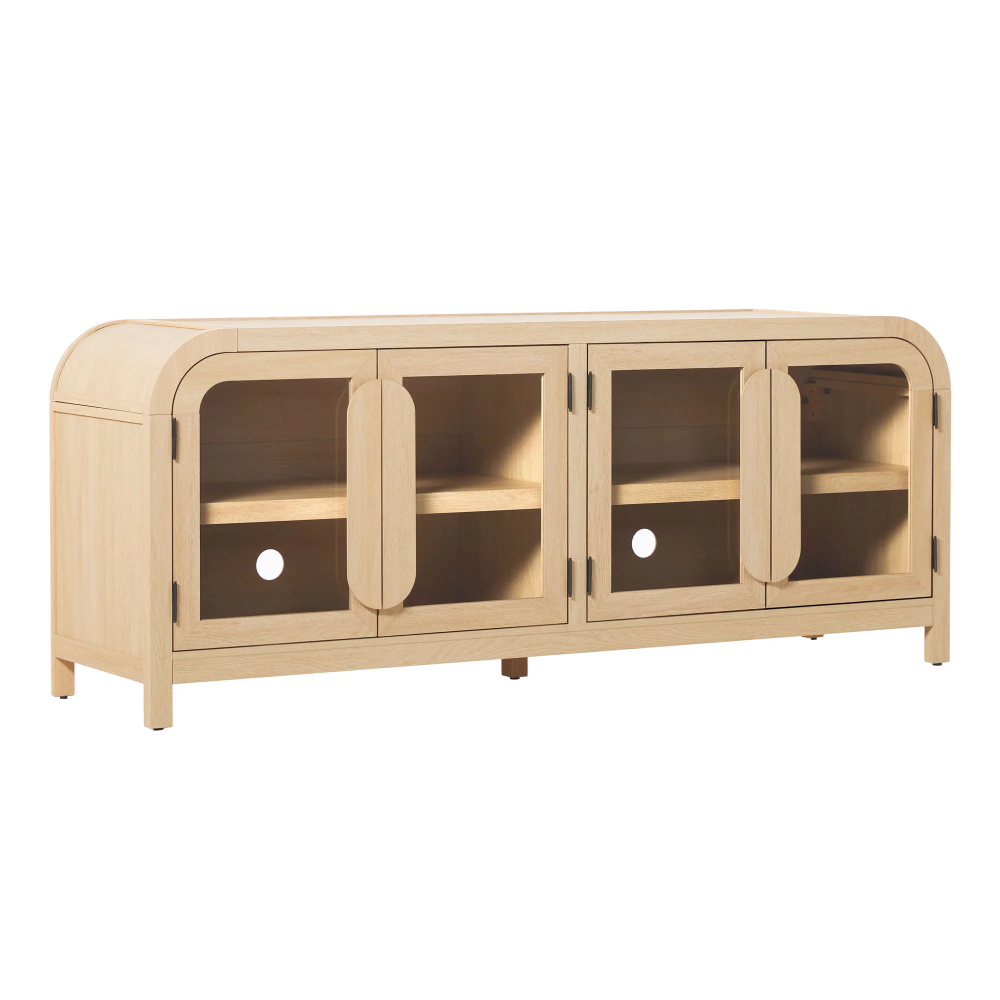 Chantelle Modern Curved Easy Assembly TV Stand - Image 31