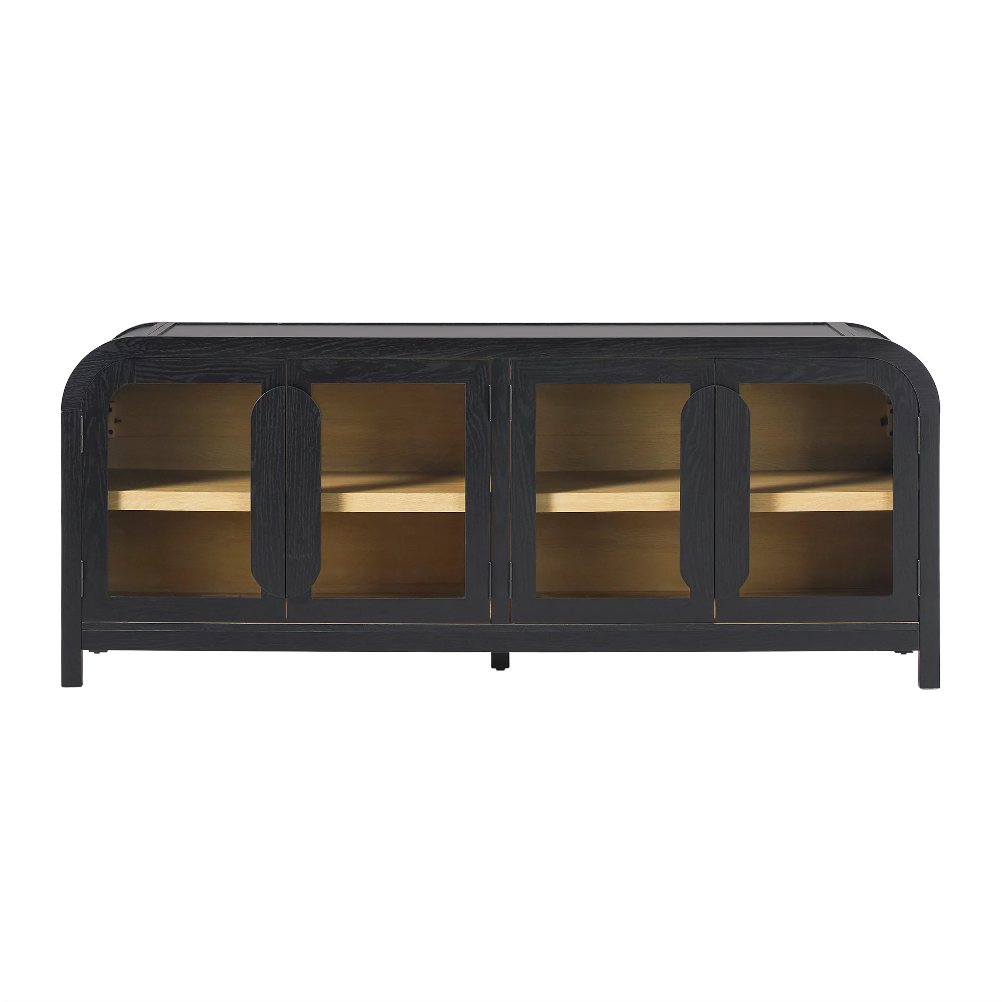 Chantelle Modern Curved Easy Assembly TV Stand - Image 33