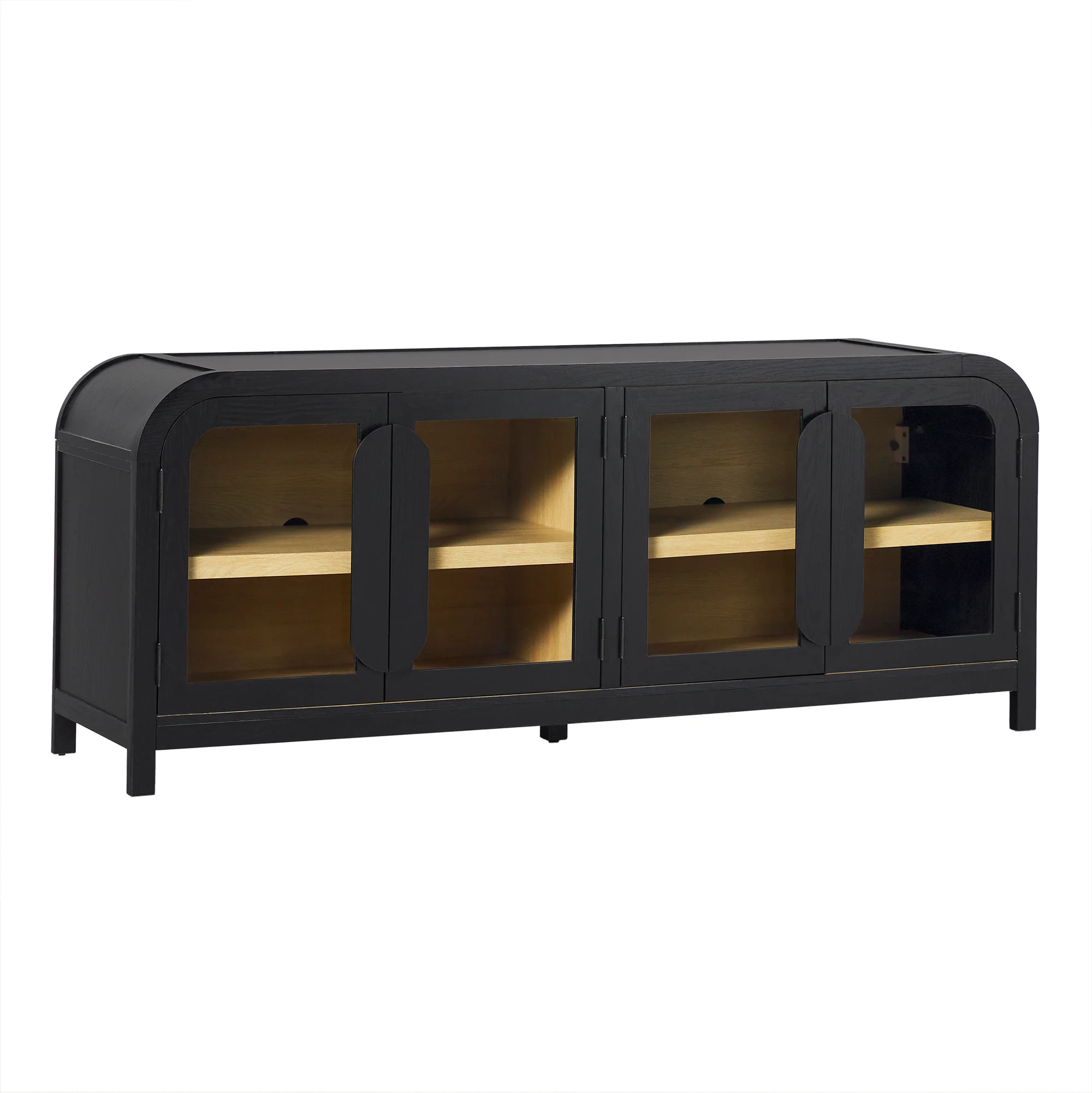 Chantelle Modern Curved Easy Assembly TV Stand - Image 48