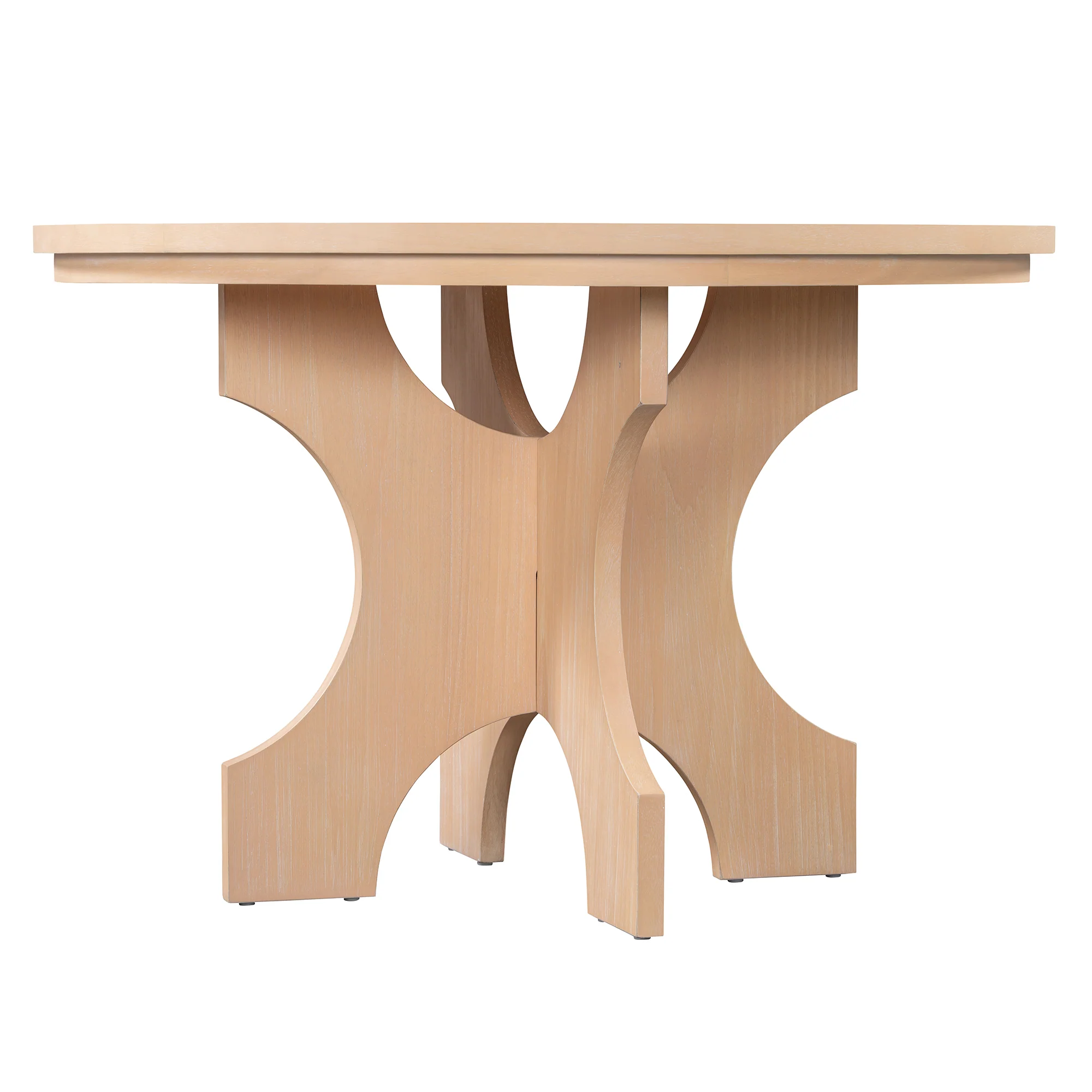 Walker Edison | Charming 5-Piece Rustic Round Dining Set with Chairs and Curved Bench - Image 12