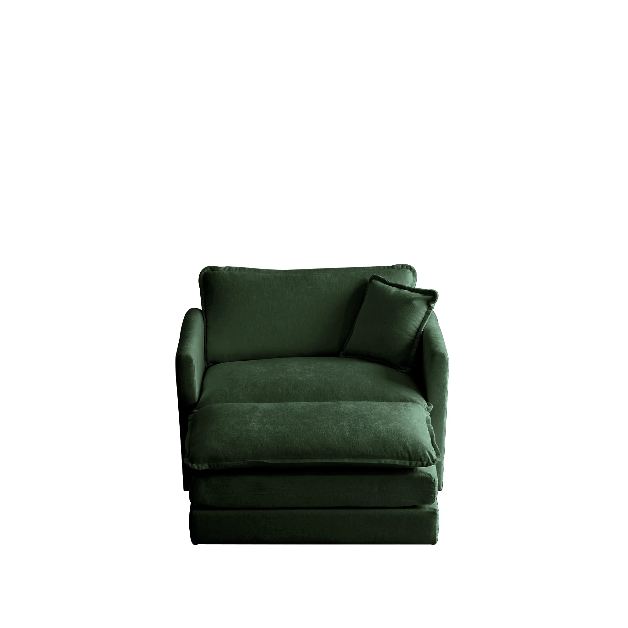 Walker Edison | Chenille Cloud Accent Chair with Ottoman Set - Image 4