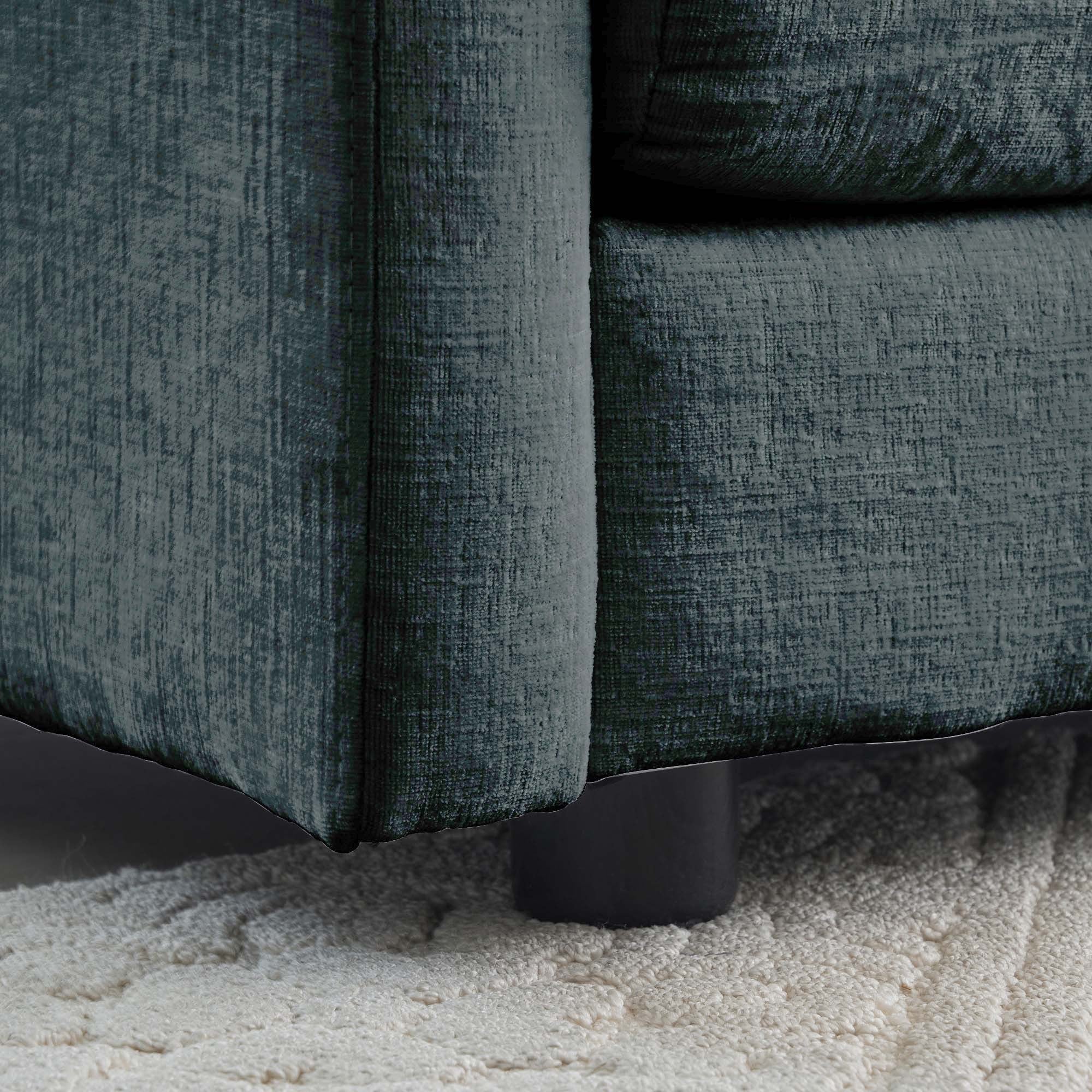 Walker Edison | Chenille Two-Seater Sofa with Ottoman - Image 12