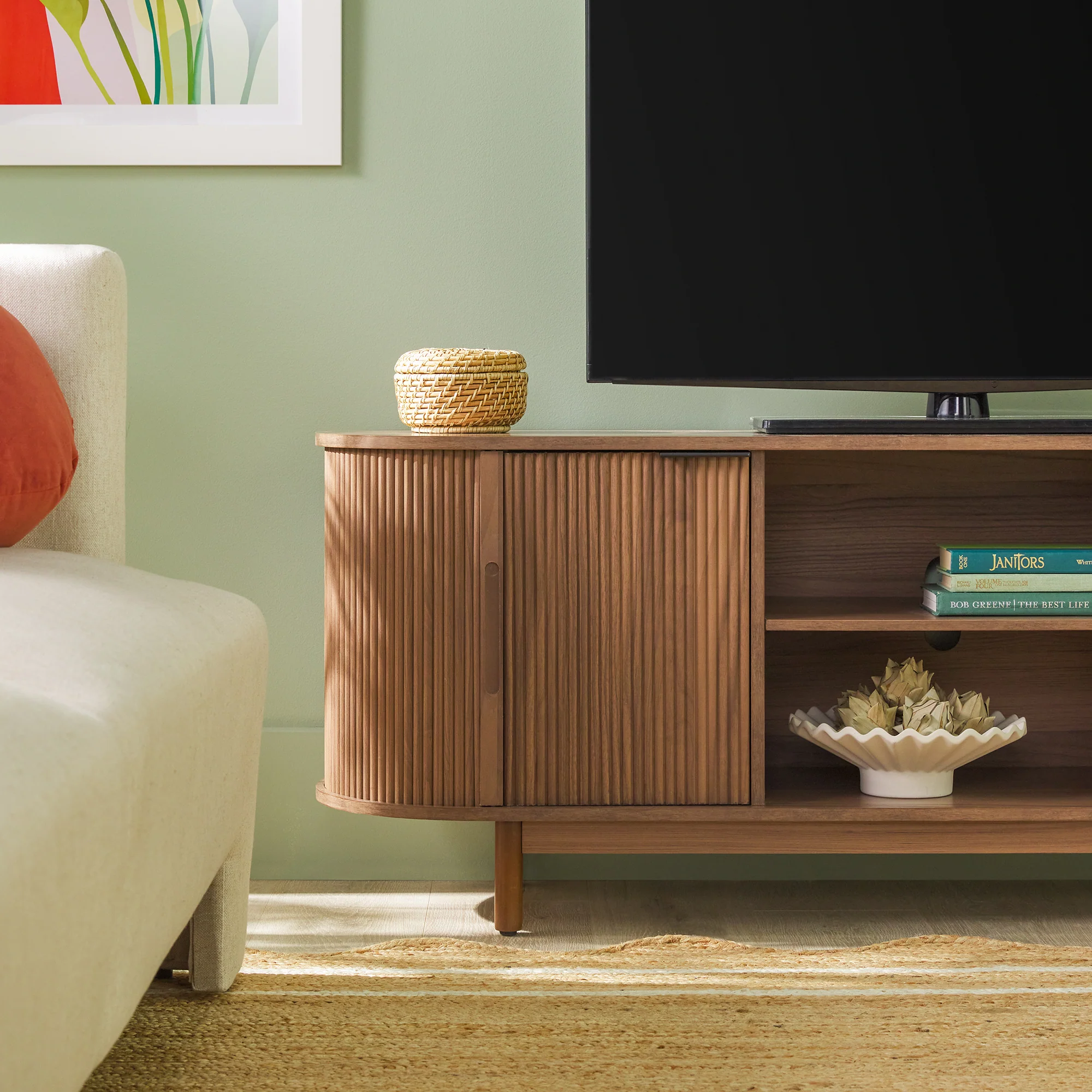 Chloe Modern Reeded TV Stand - Image 20