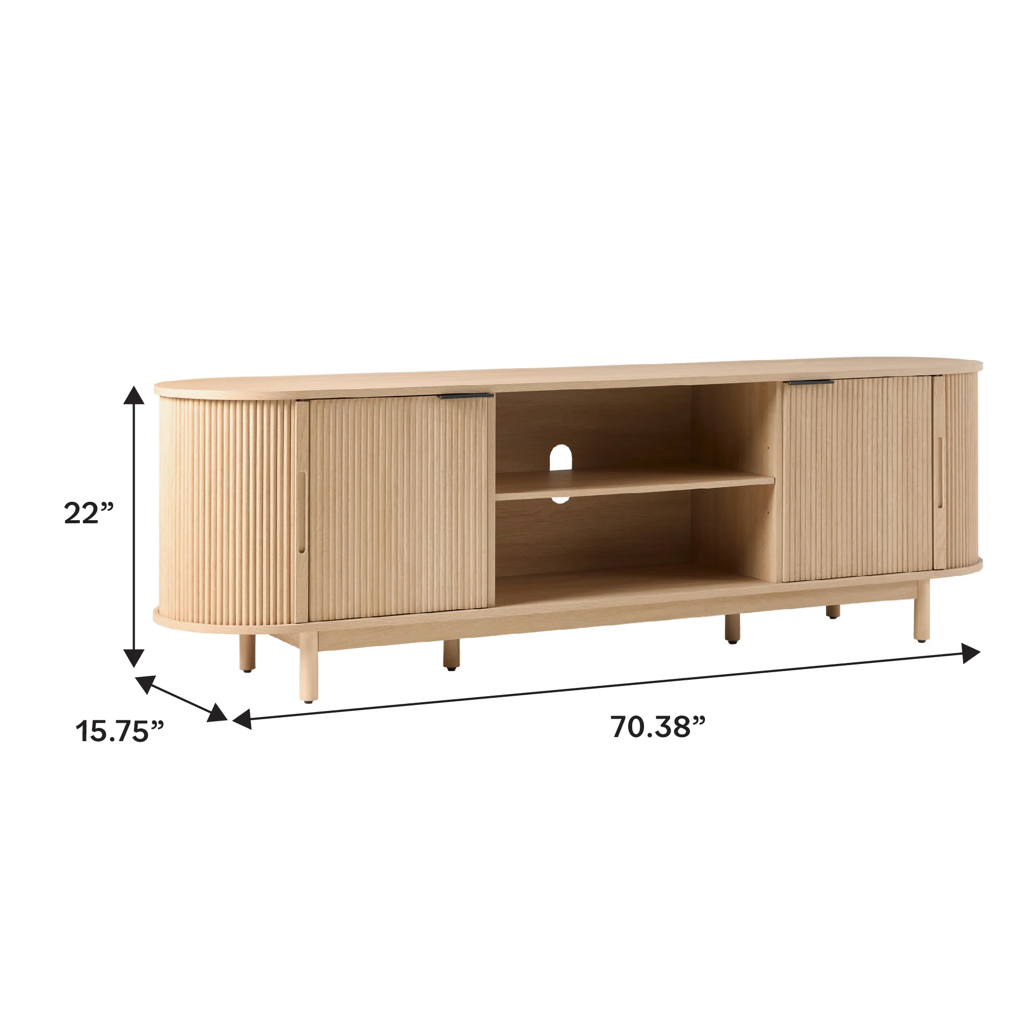 Chloe Modern Reeded TV Stand - Image 6