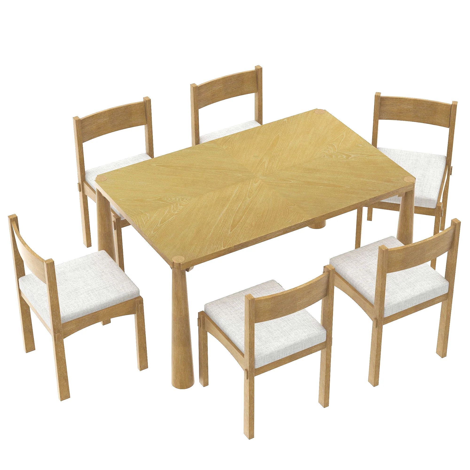 Walker Edison | Classic Modern 7-Piece Dining Table Set for 6 - Image 18