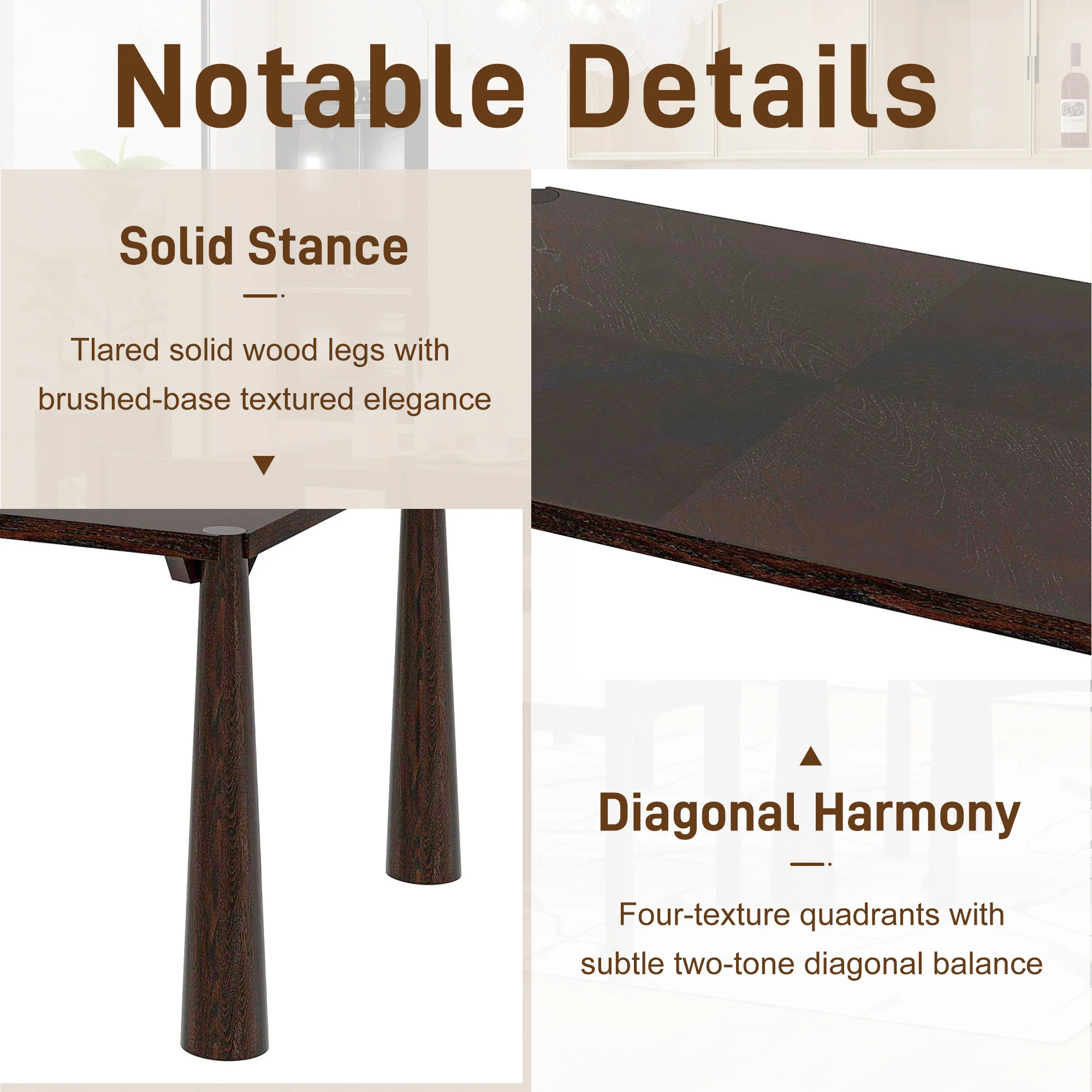Walker Edison | Classic Modern 7-Piece Dining Table Set for 6 - Image 30