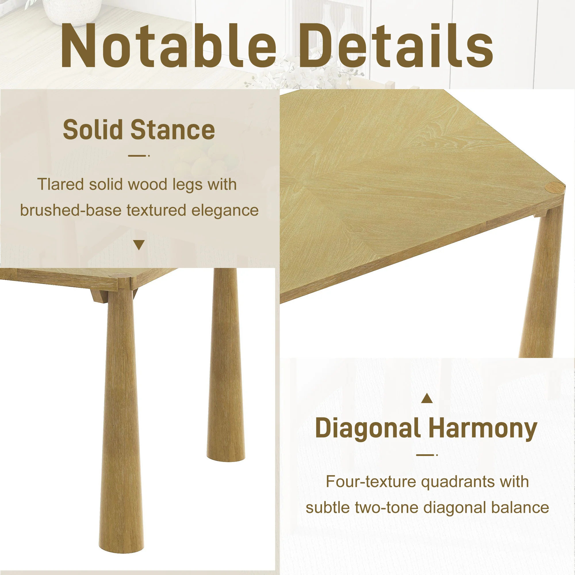 Walker Edison | Classic Modern 7-Piece Dining Table Set for 6 - Image 6