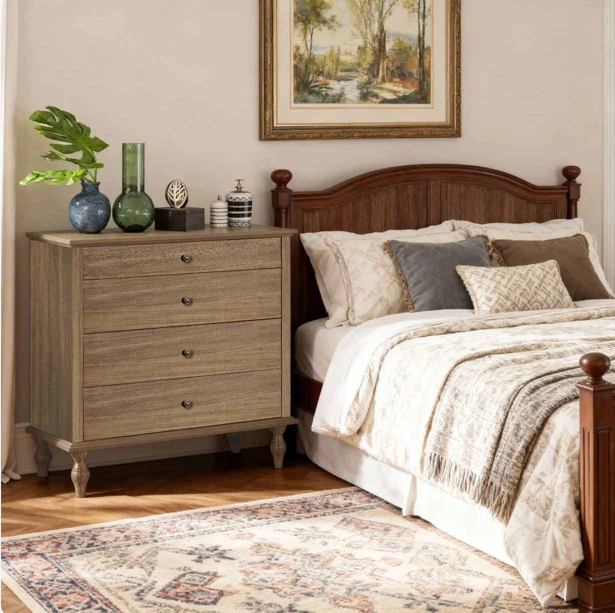 Classic Modern Wide 4-Drawer Chest Dresser - Image 5