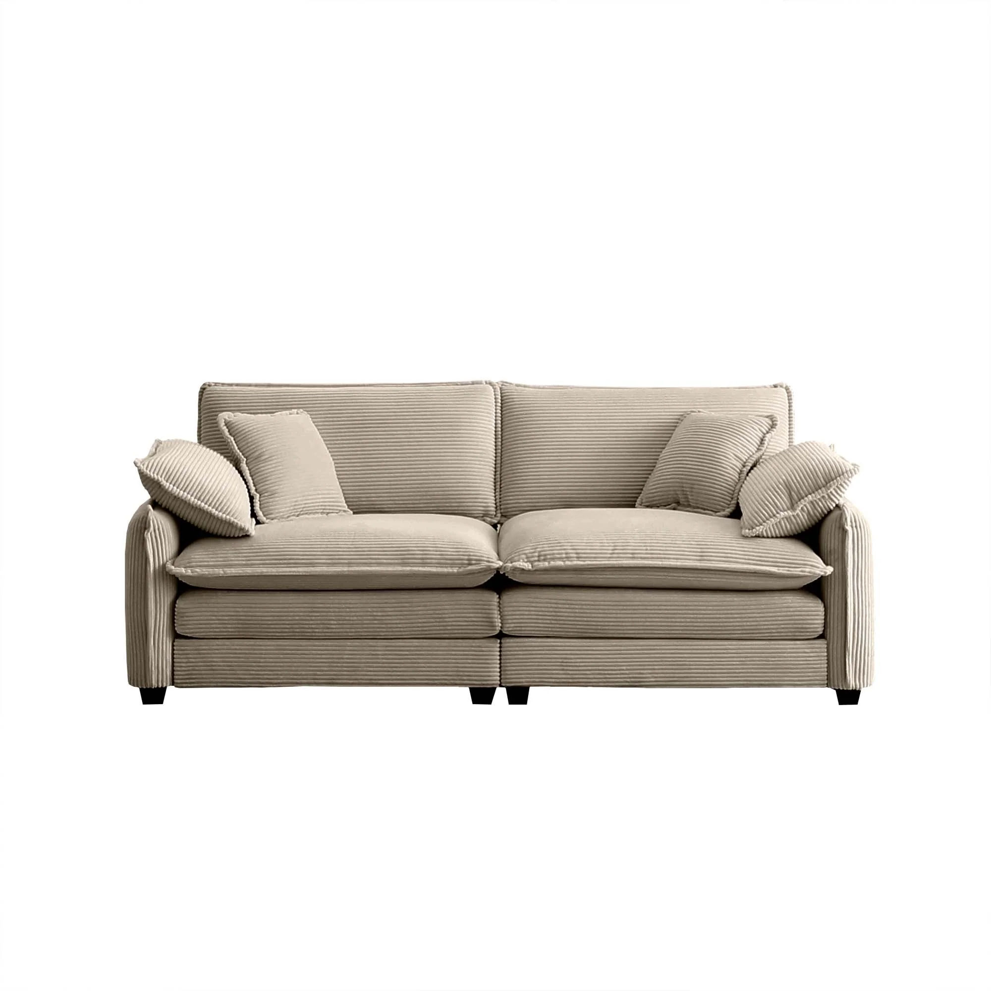 Walker Edison | Cloud Deep Corduroy Loveseat Couch - Image 10