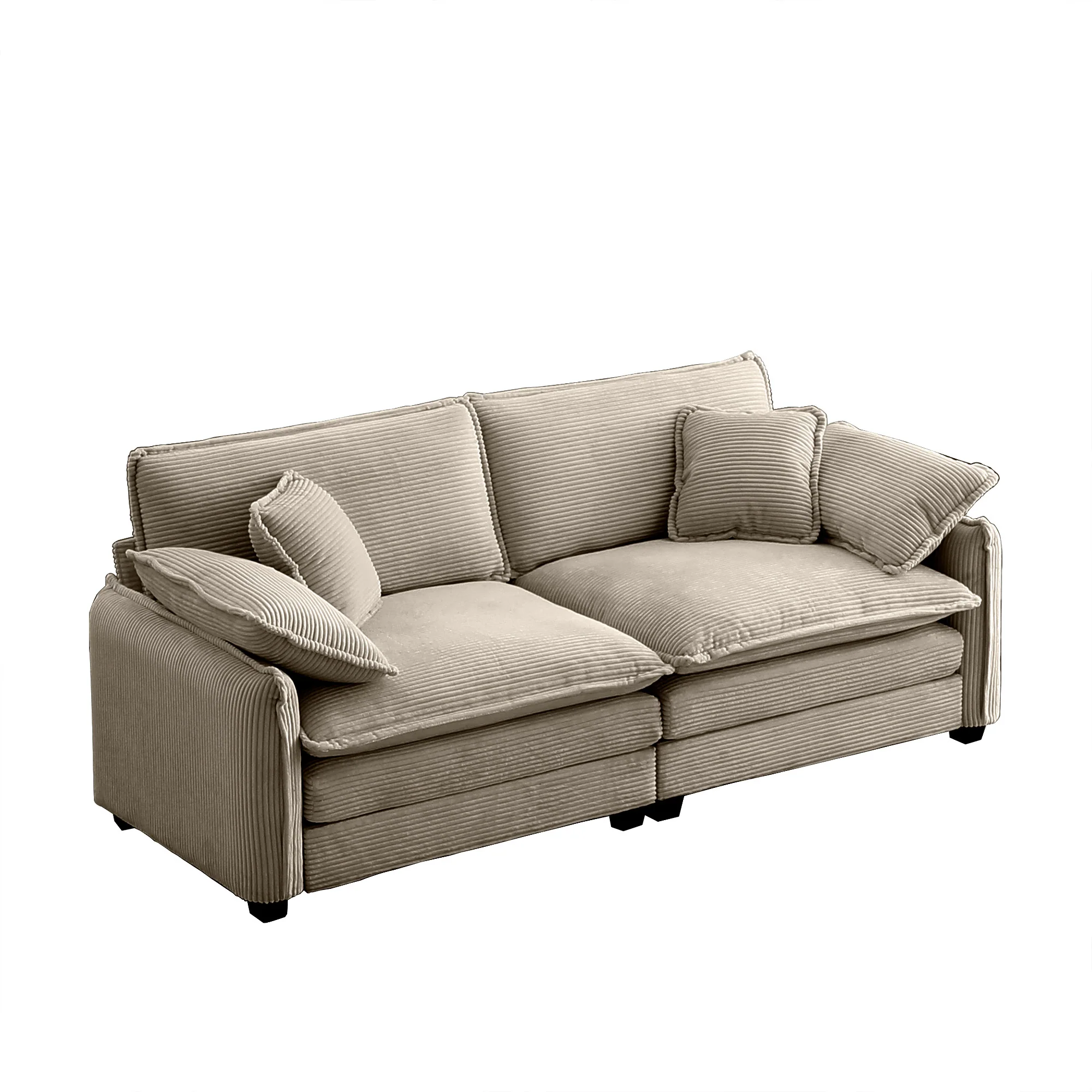 Walker Edison | Cloud Deep Corduroy Loveseat Couch - Image 11