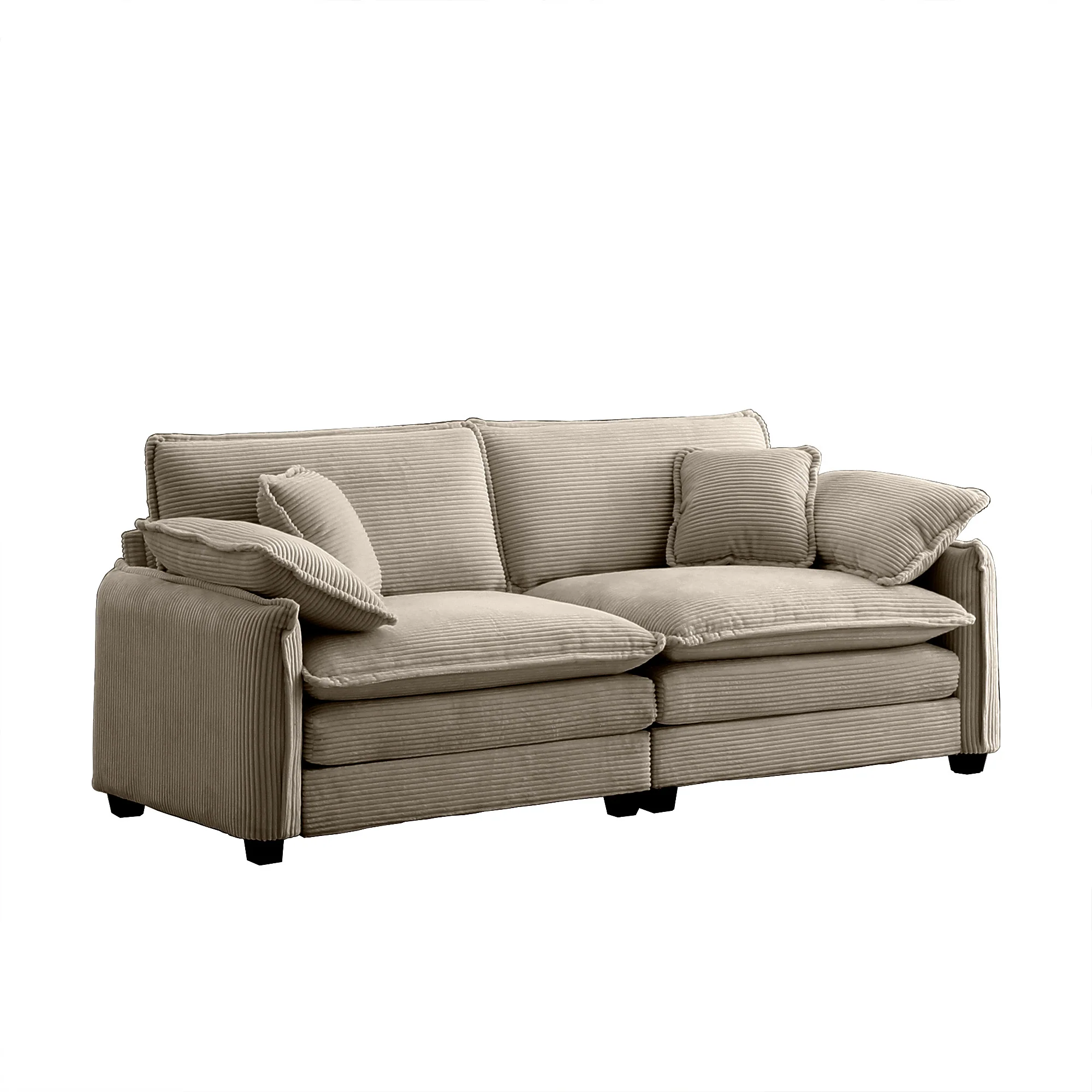 Walker Edison | Cloud Deep Corduroy Loveseat Couch - Image 12