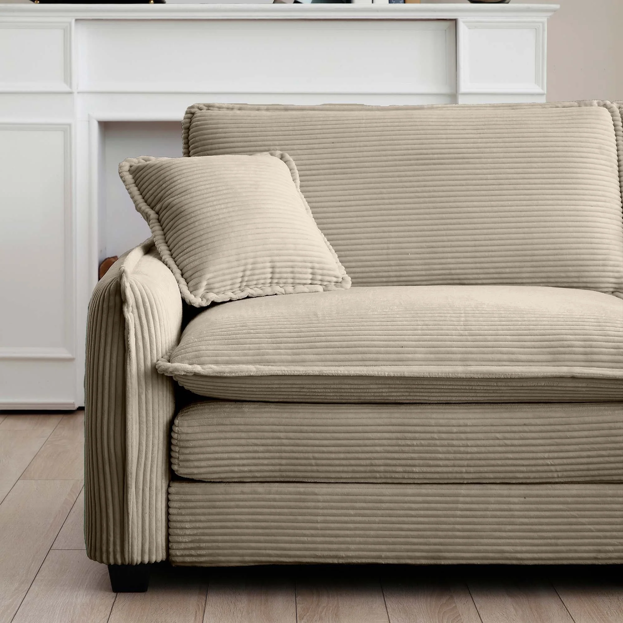 Walker Edison | Cloud Deep Corduroy Loveseat Couch - Image 6