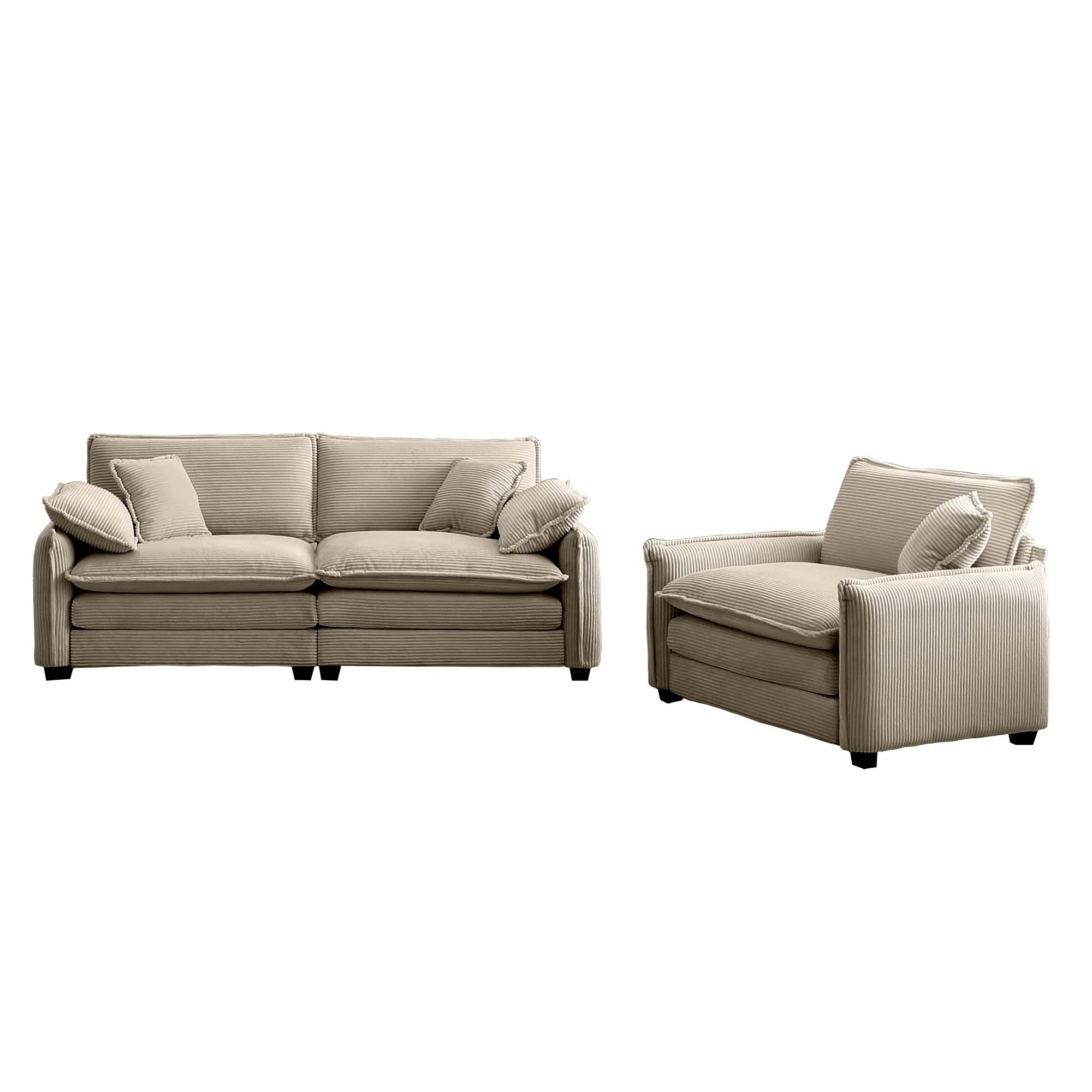 Walker Edison | Cloud Deep Seat Loveseat Sofa Set - Image 6