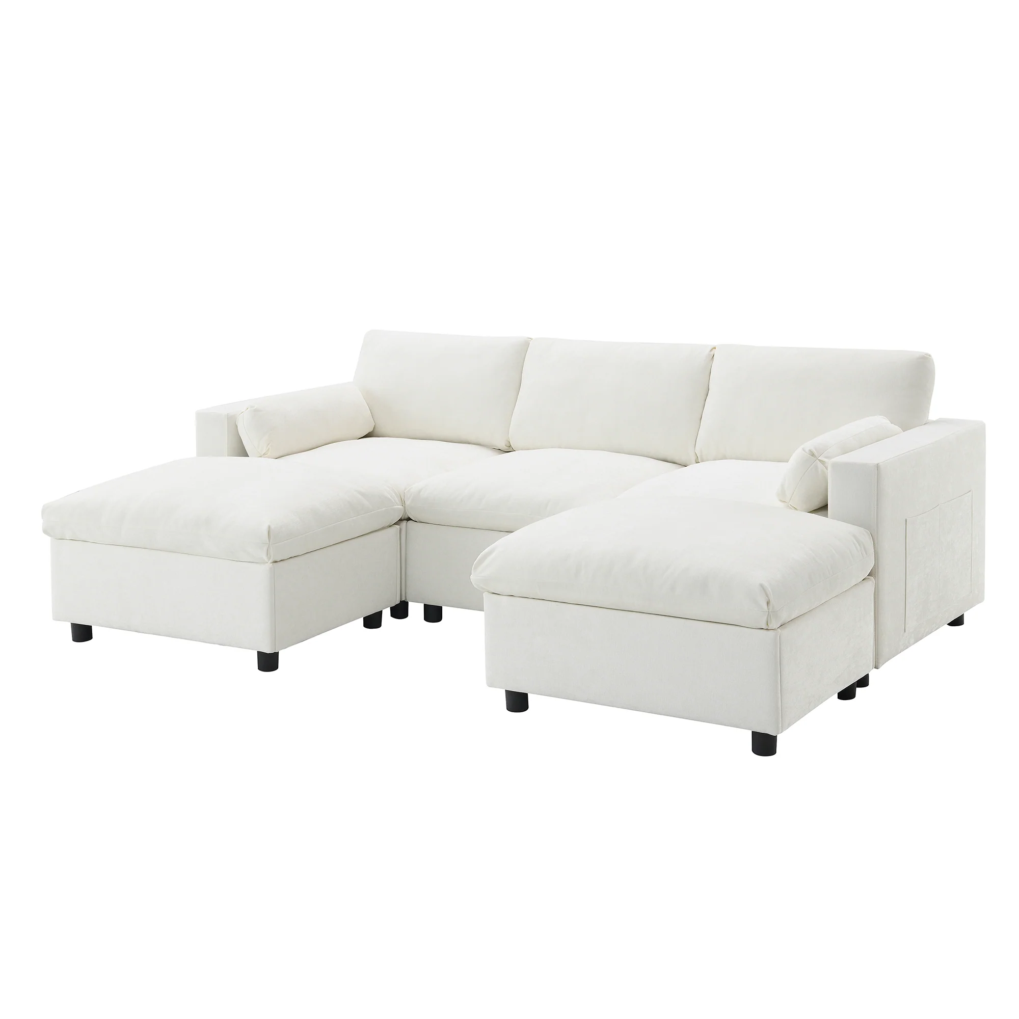 Cloud Modular Sectional Sofa with Storage Pockets and 2 Movable Ottomans - Image 11