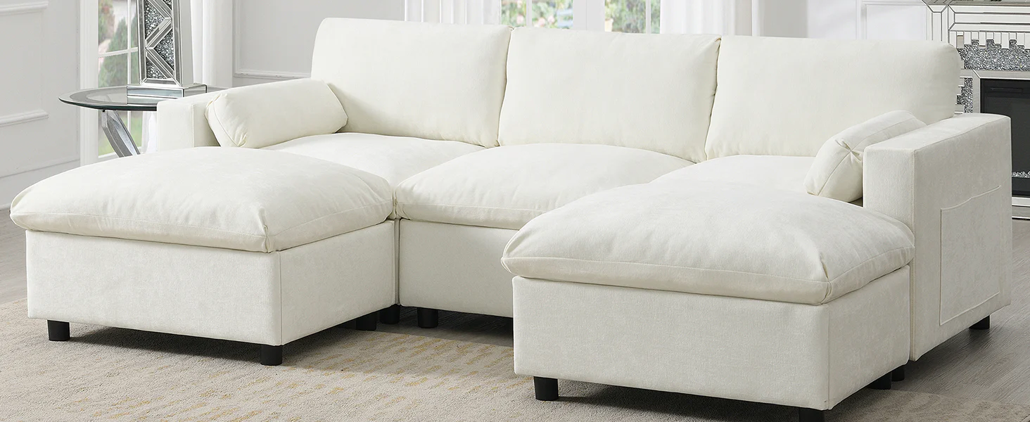 Cloud Modular Sectional Sofa with Storage Pockets and 2 Movable Ottomans - Image 21