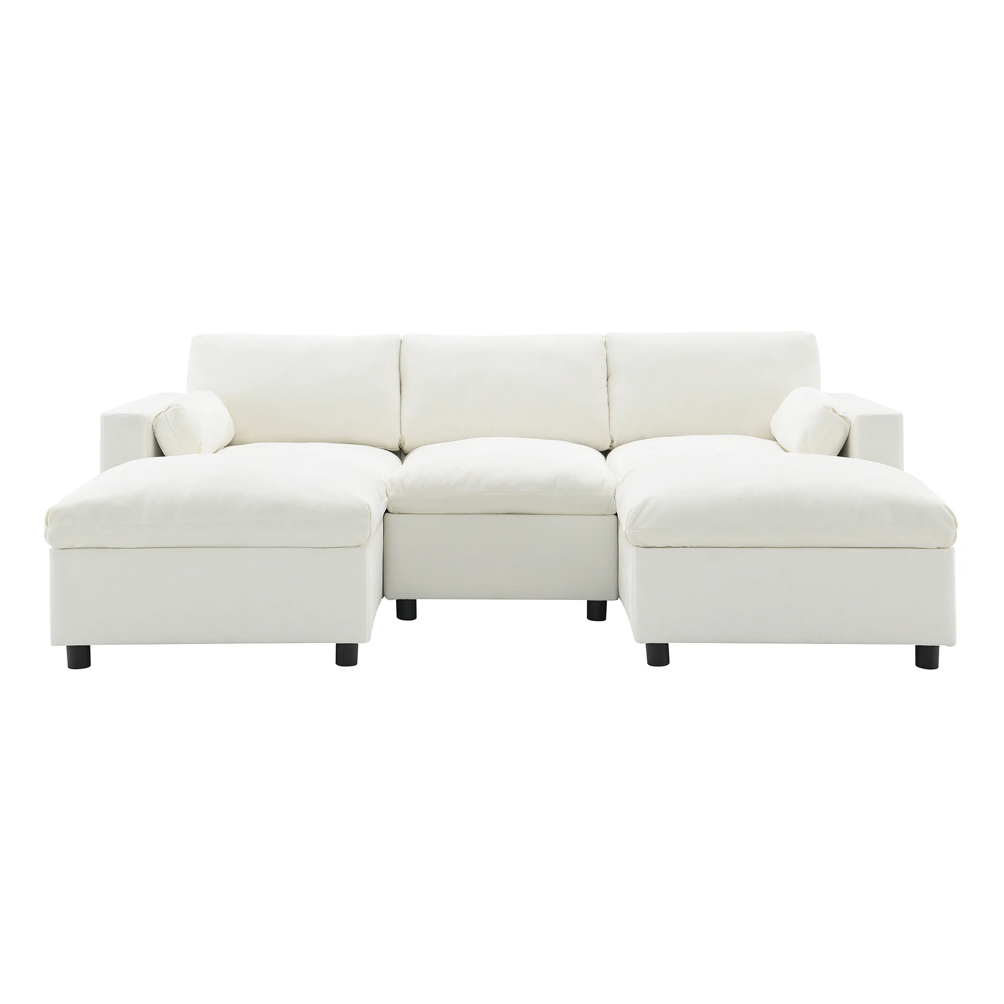 Cloud Modular Sectional Sofa with Storage Pockets and 2 Movable Ottomans - Image 8