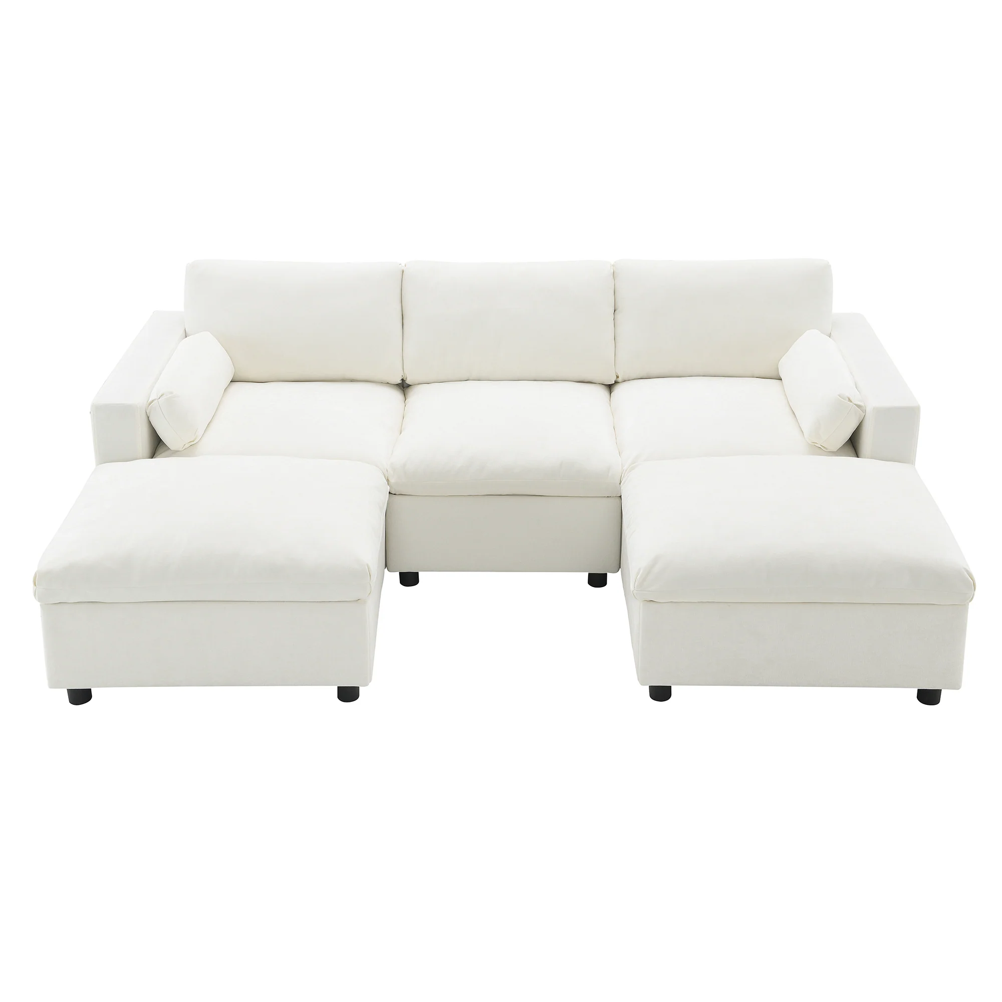 Cloud Modular Sectional Sofa with Storage Pockets and 2 Movable Ottomans - Image 9