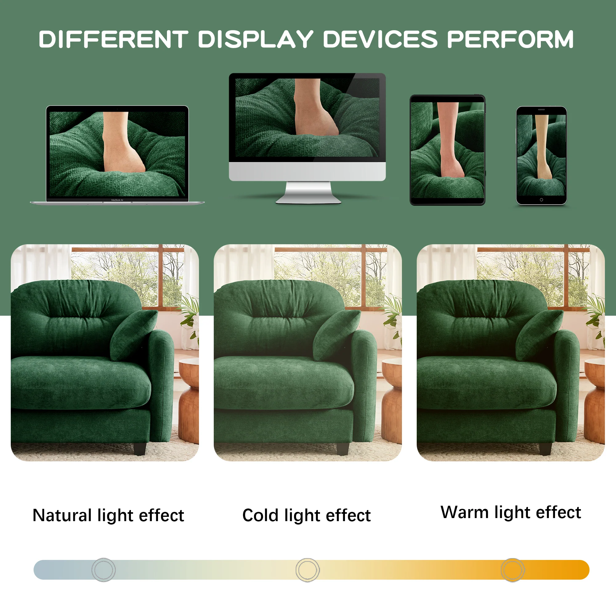 Cloud Tufted  Chenille Sectional Loveseat Sofa Couch With Ottoman - Image 11