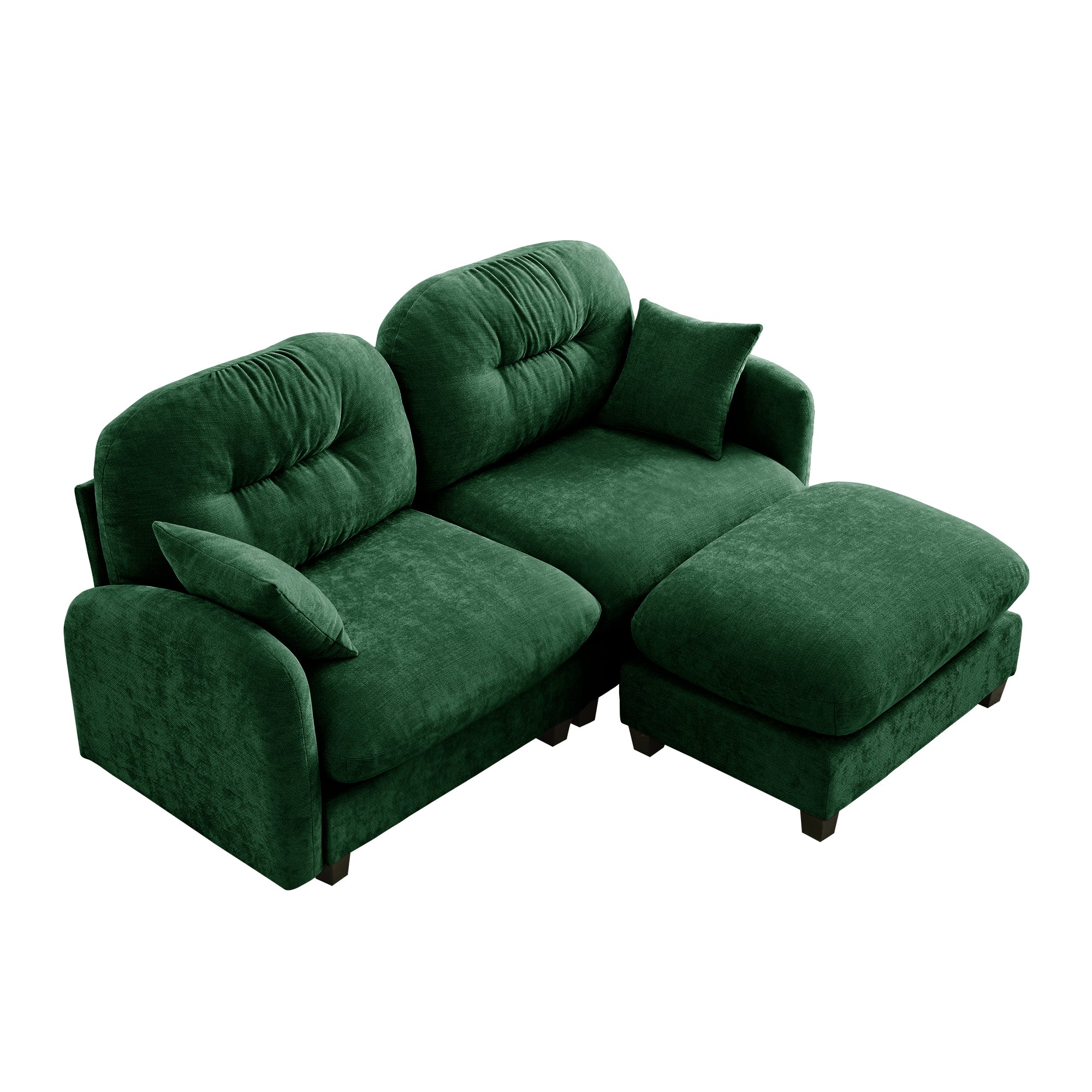 Cloud Tufted  Chenille Sectional Loveseat Sofa Couch With Ottoman - Image 14