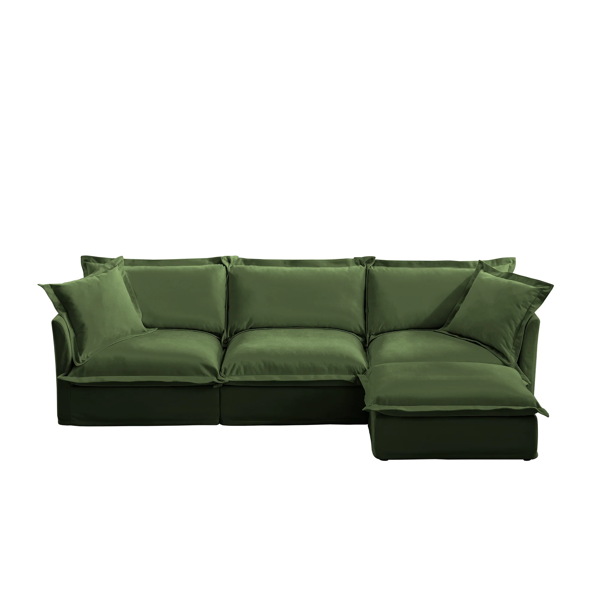 Comfy Chenille Deep Seat Cloud L-Shaped Slipcovered Sectional Sofa - Image 11