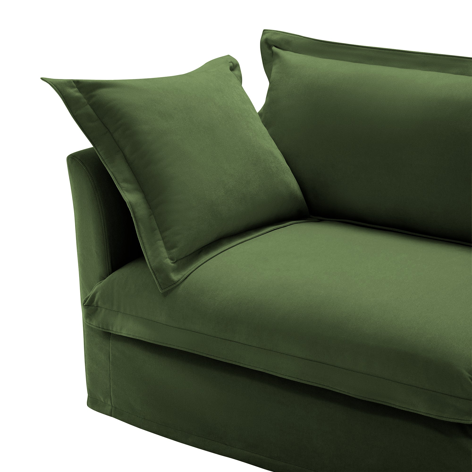 Comfy Chenille Deep Seat Cloud L-Shaped Slipcovered Sectional Sofa - Image 13