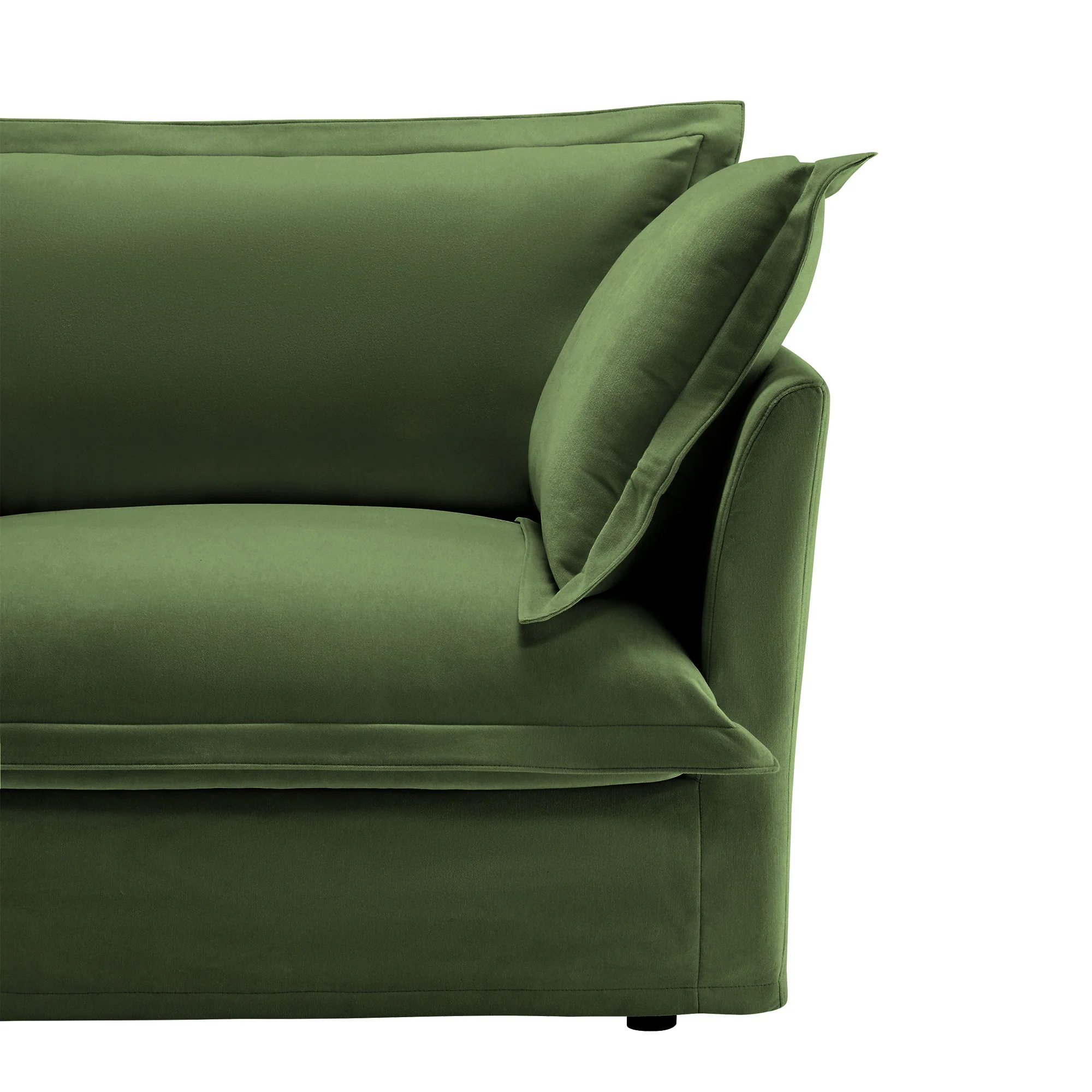 Comfy Chenille Deep Seat Cloud L-Shaped Slipcovered Sectional Sofa - Image 6