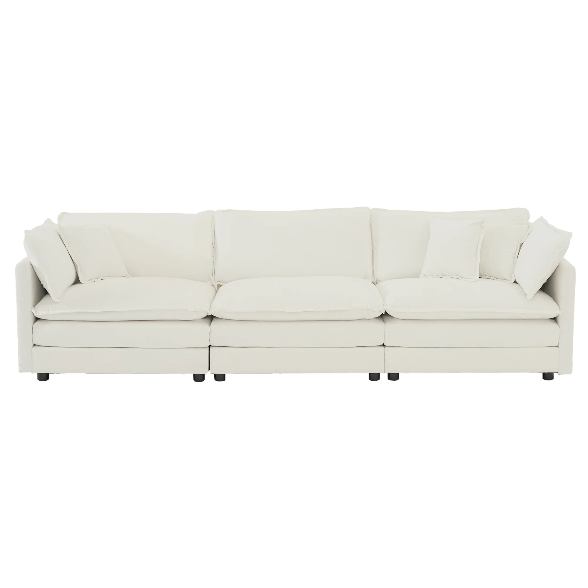 Walker Edison | Comfy Cloud Modular Sectional Sofa with Ottoman - Image 10