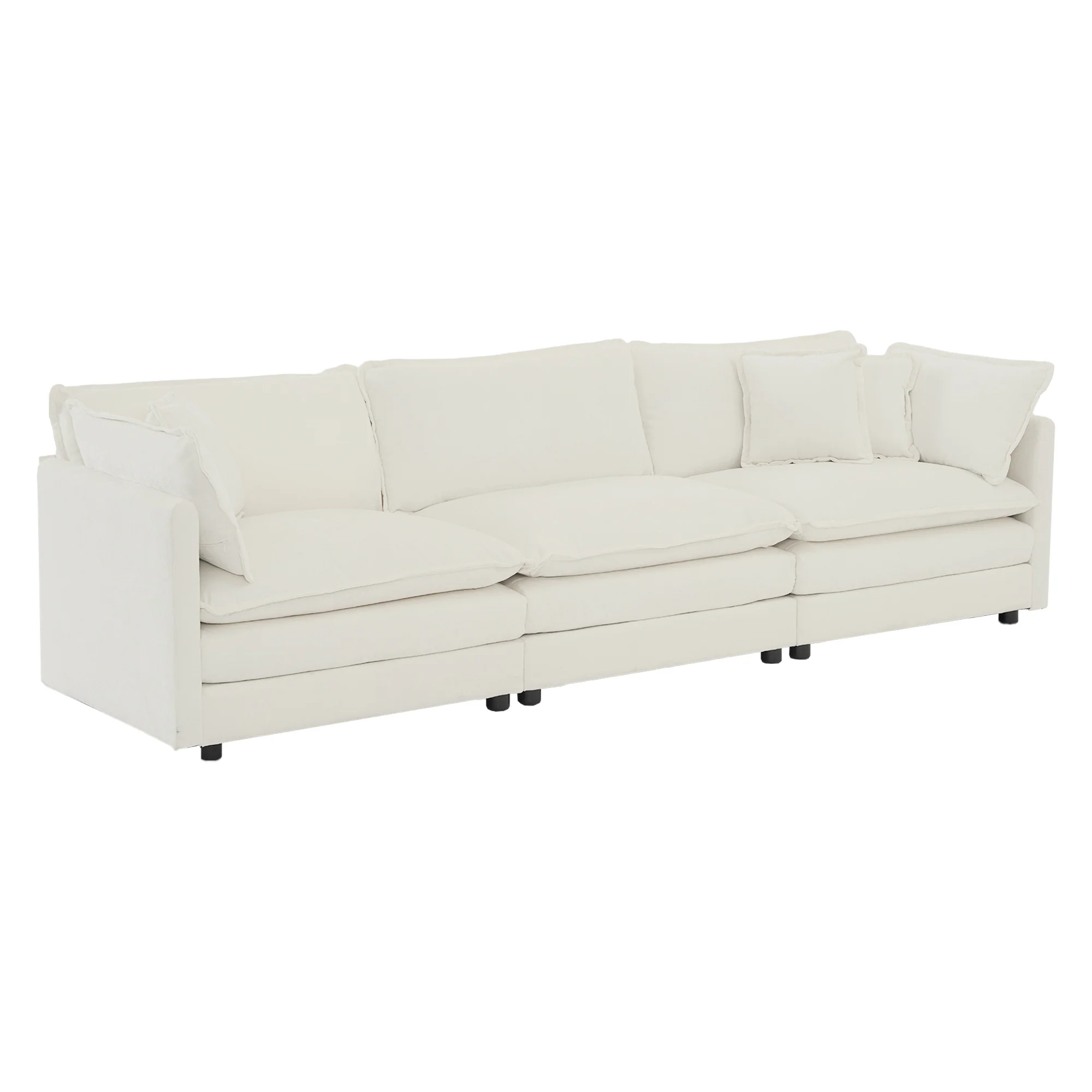 Walker Edison | Comfy Cloud Modular Sectional Sofa with Ottoman - Image 11