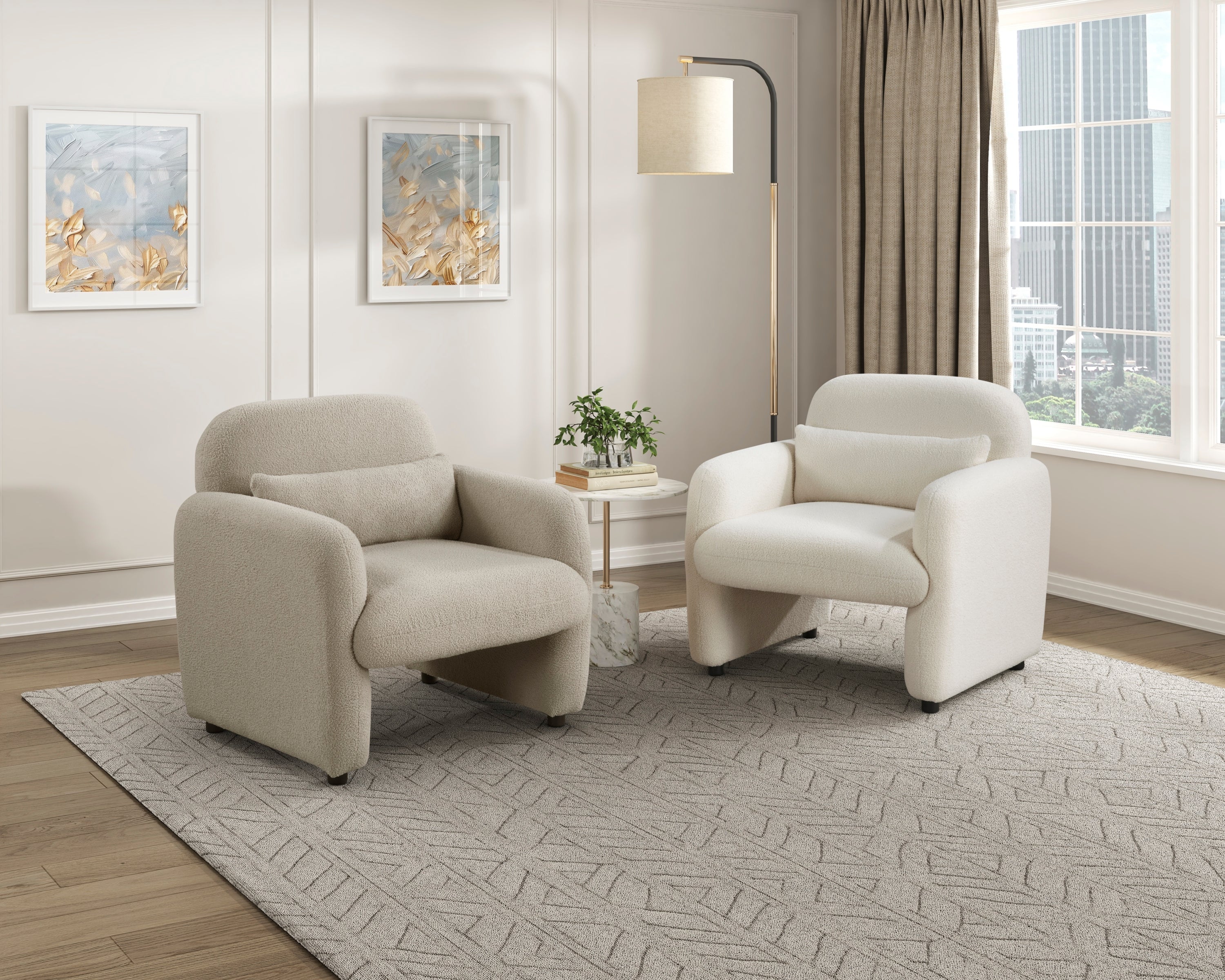 Walker Edison | Contemporary Boucle Accent Chair - Image 11
