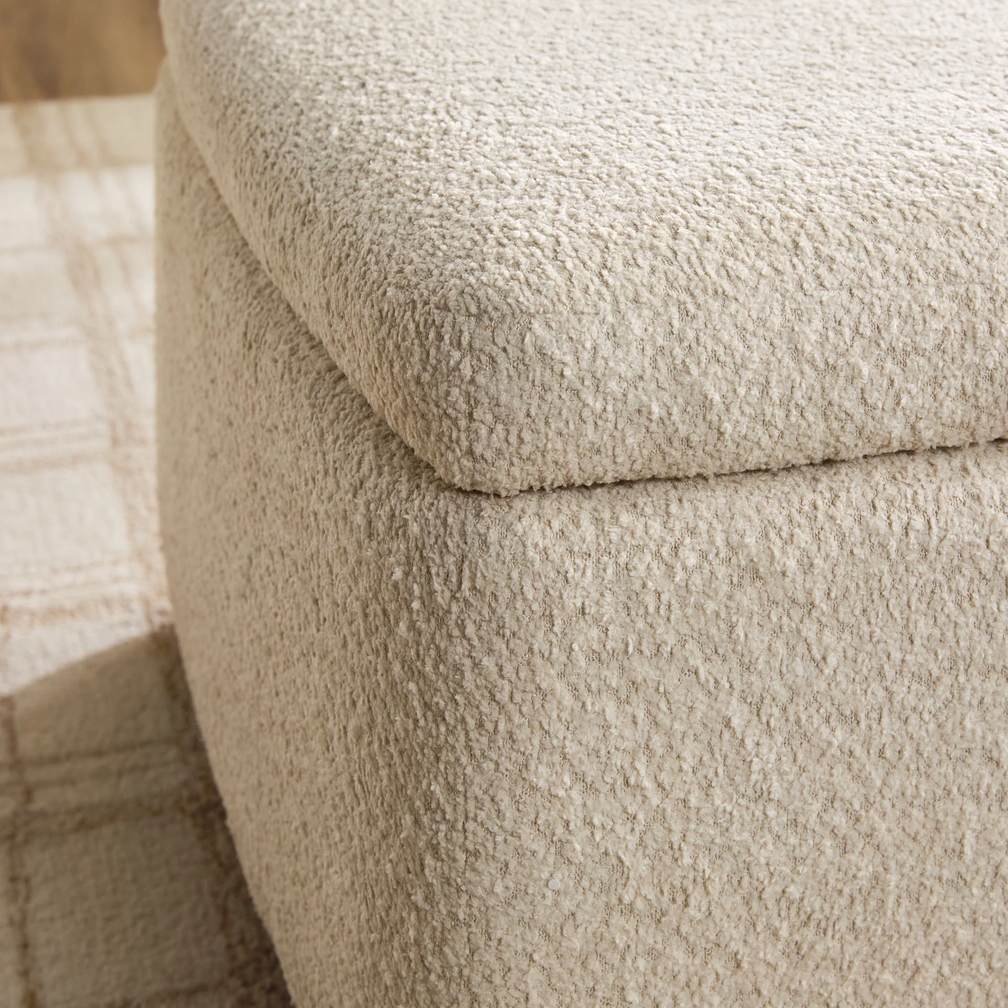 Linley Contemporary Boucle Easy Assembly Upholstered Large Storage Ottoman - Image 11