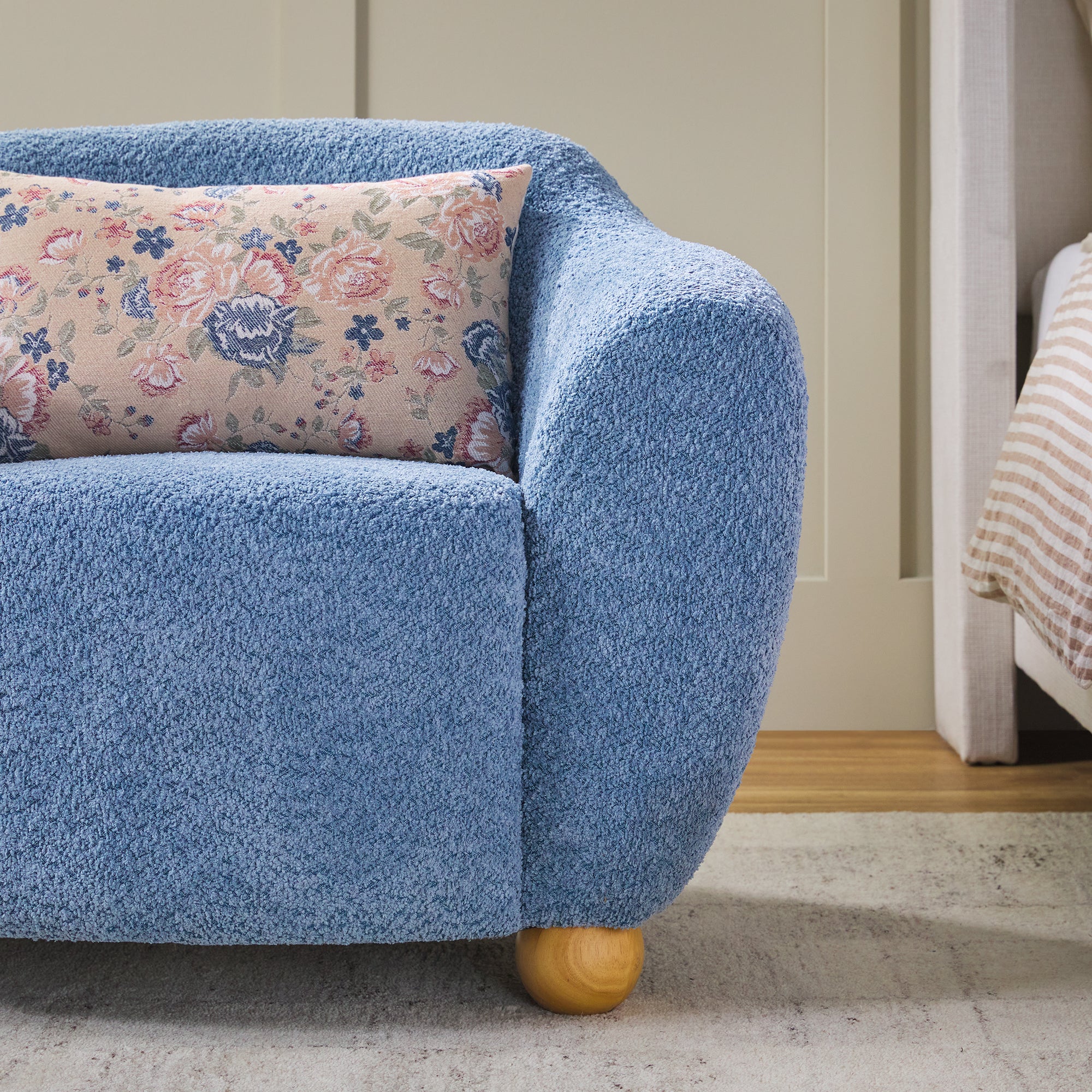 Linley Contemporary Boucle Easy Assembly Upholstered Small Accent Chair - Image 16