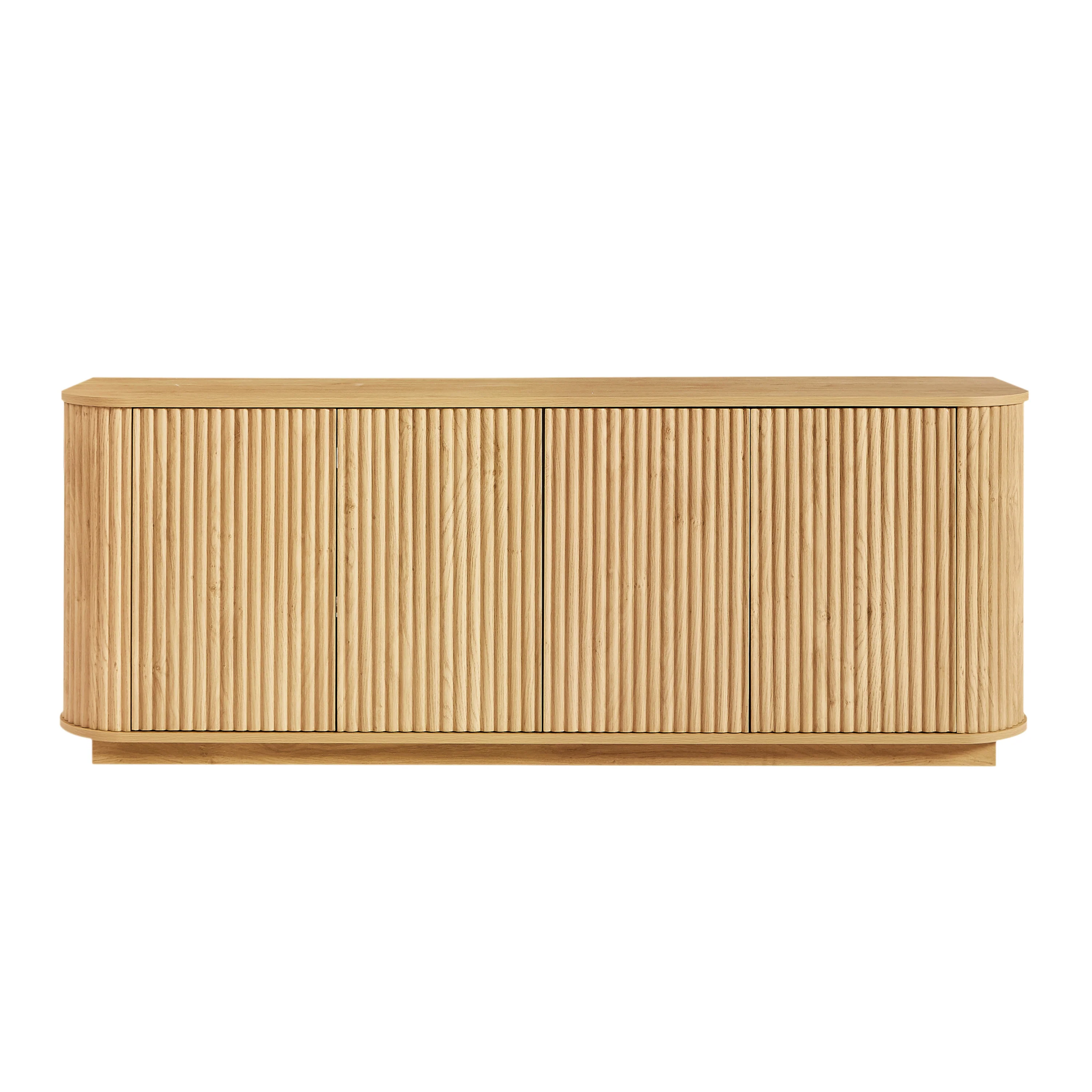 Contemporary Fluted 64' Sideboard Storage Cabinet TV Stand - Image 6