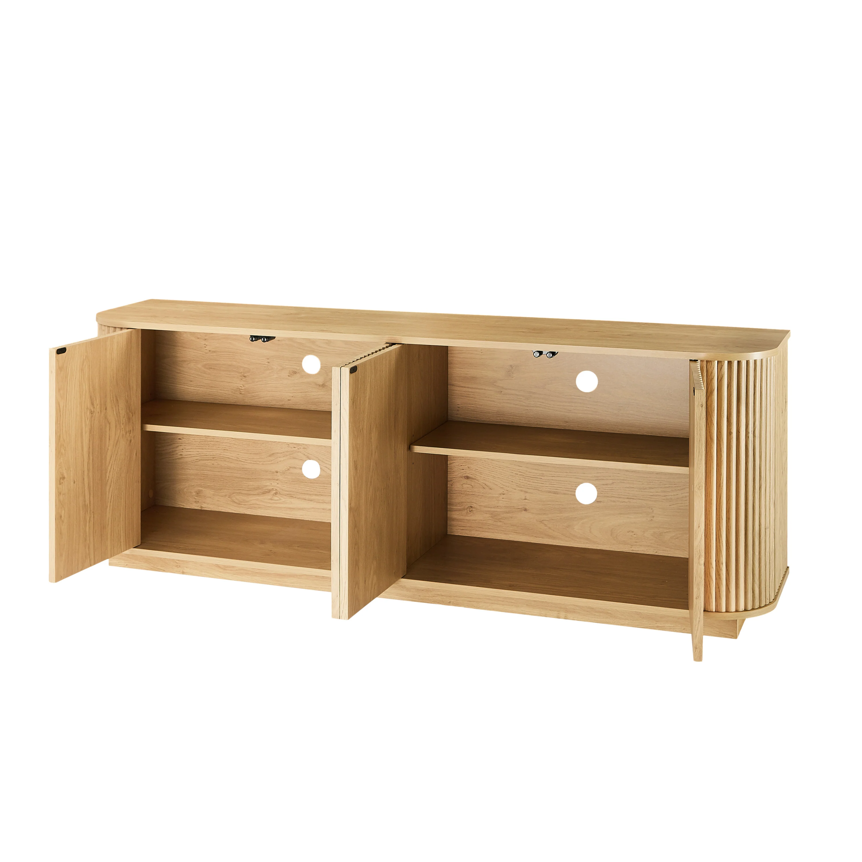 Contemporary Fluted 64' Sideboard Storage Cabinet TV Stand - Image 9