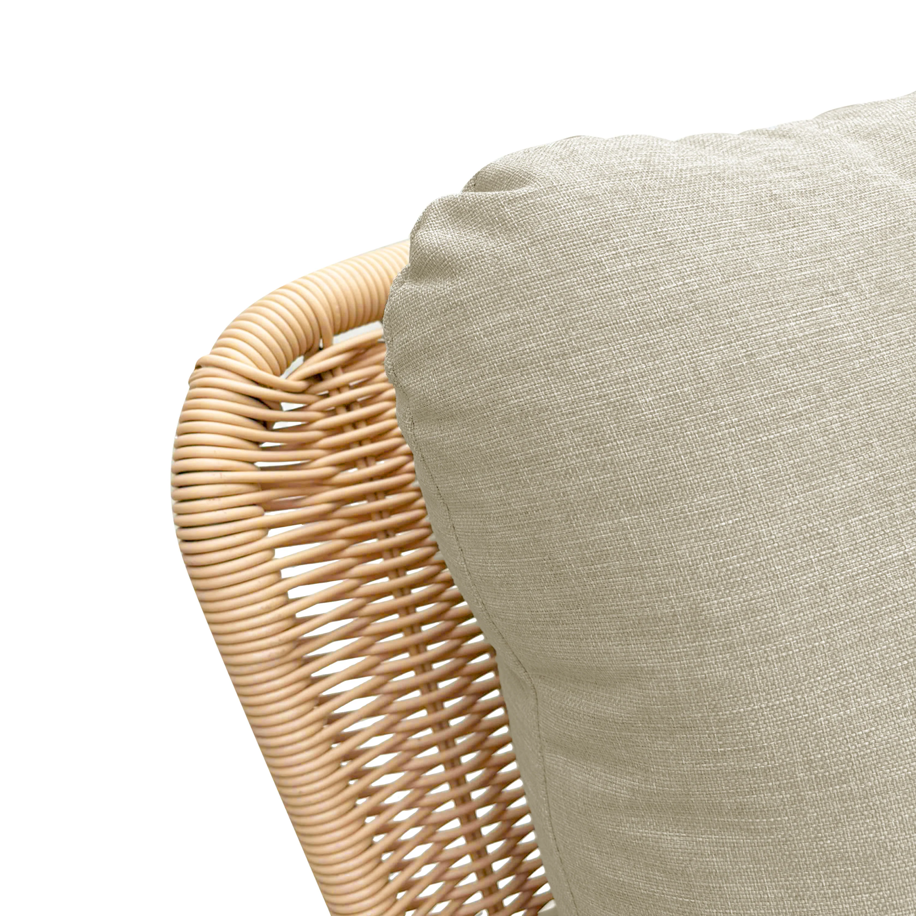 Walker Edison | Contemporary Minimalist Beige Wicker Rocking Chair Set of 2 - Image 10