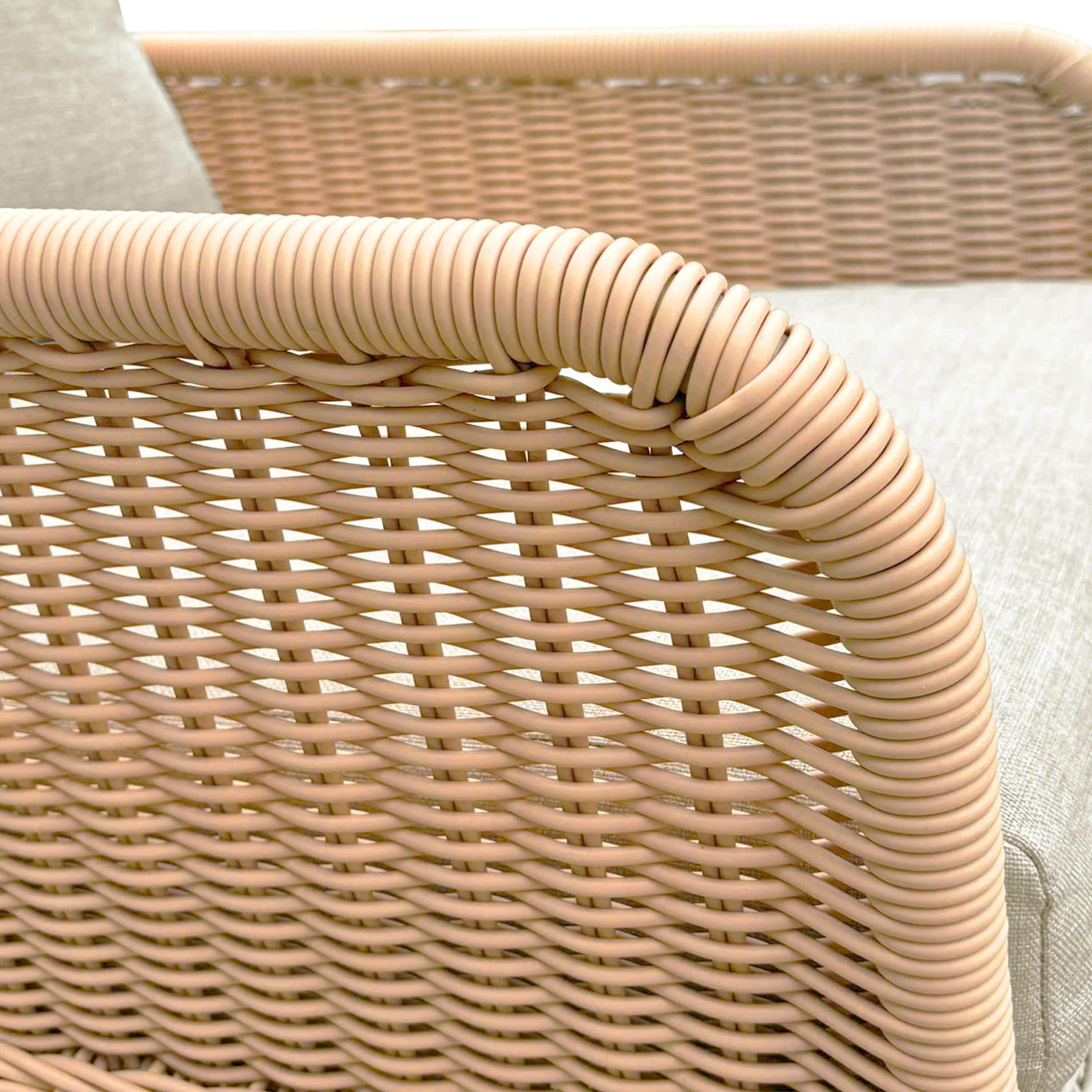 Walker Edison | Contemporary Minimalist Beige Wicker Rocking Chair Set of 2 - Image 11