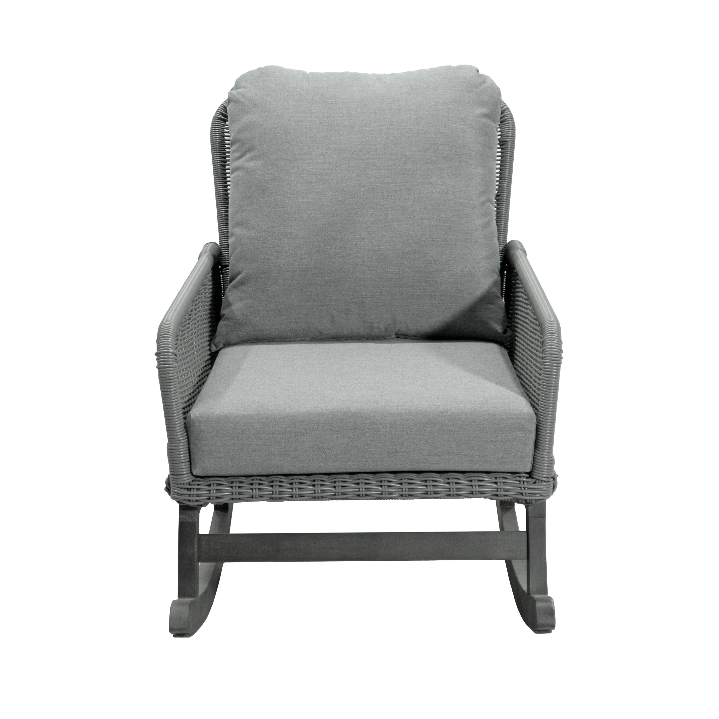 Walker Edison | Contemporary Minimalist Outdoor Rocking Chair Set of 2 - Image 4